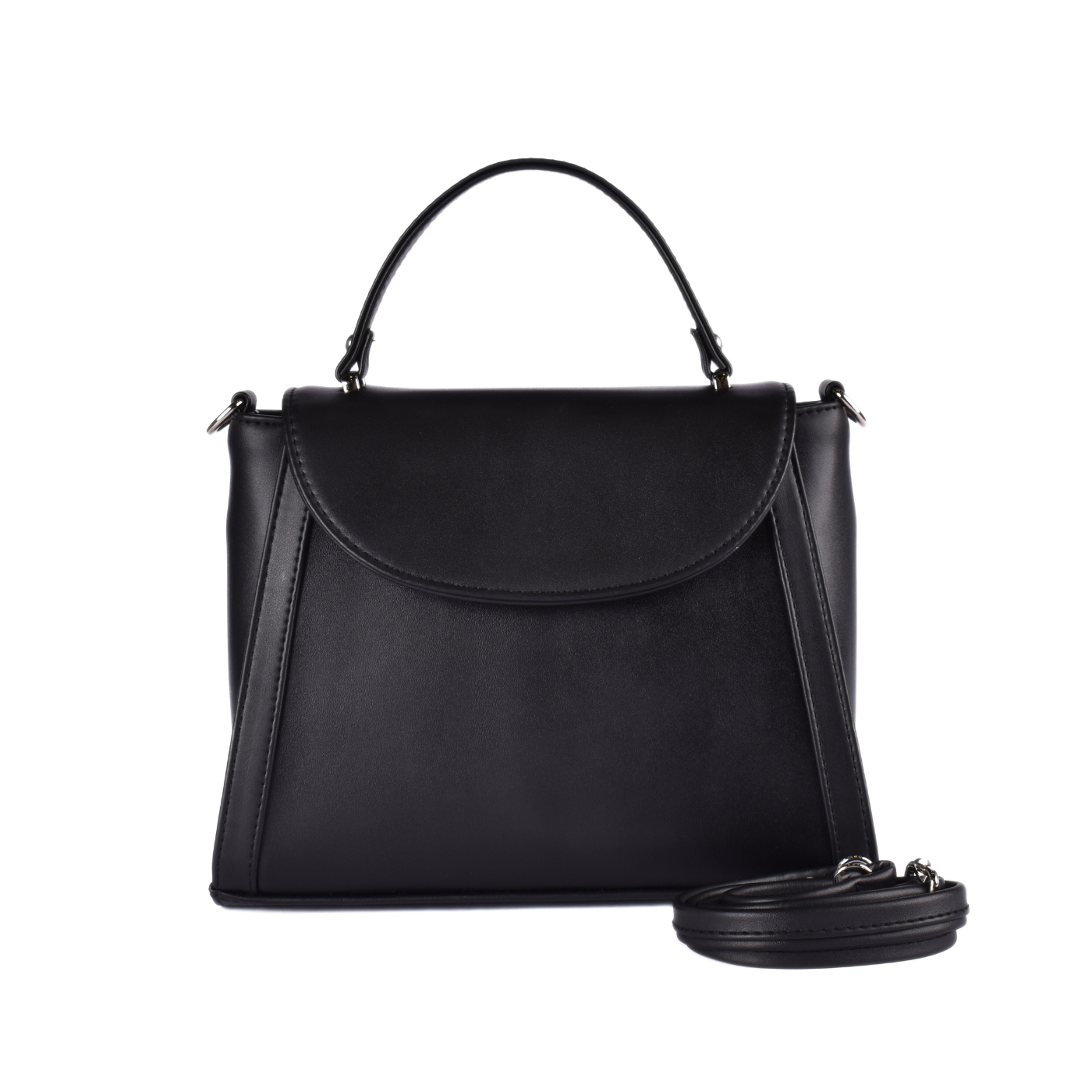 Leather Handbag With Handle Black Melouk