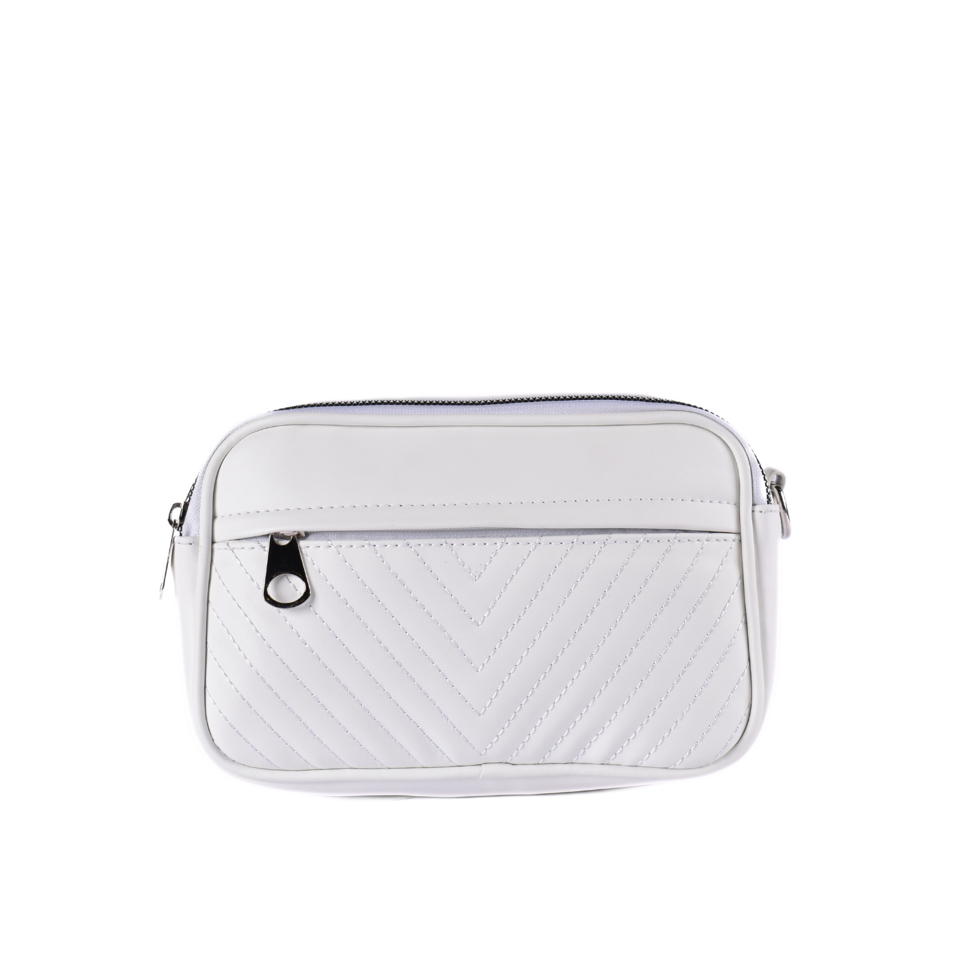 Simple Leather Cross Body Bag White Melouk
