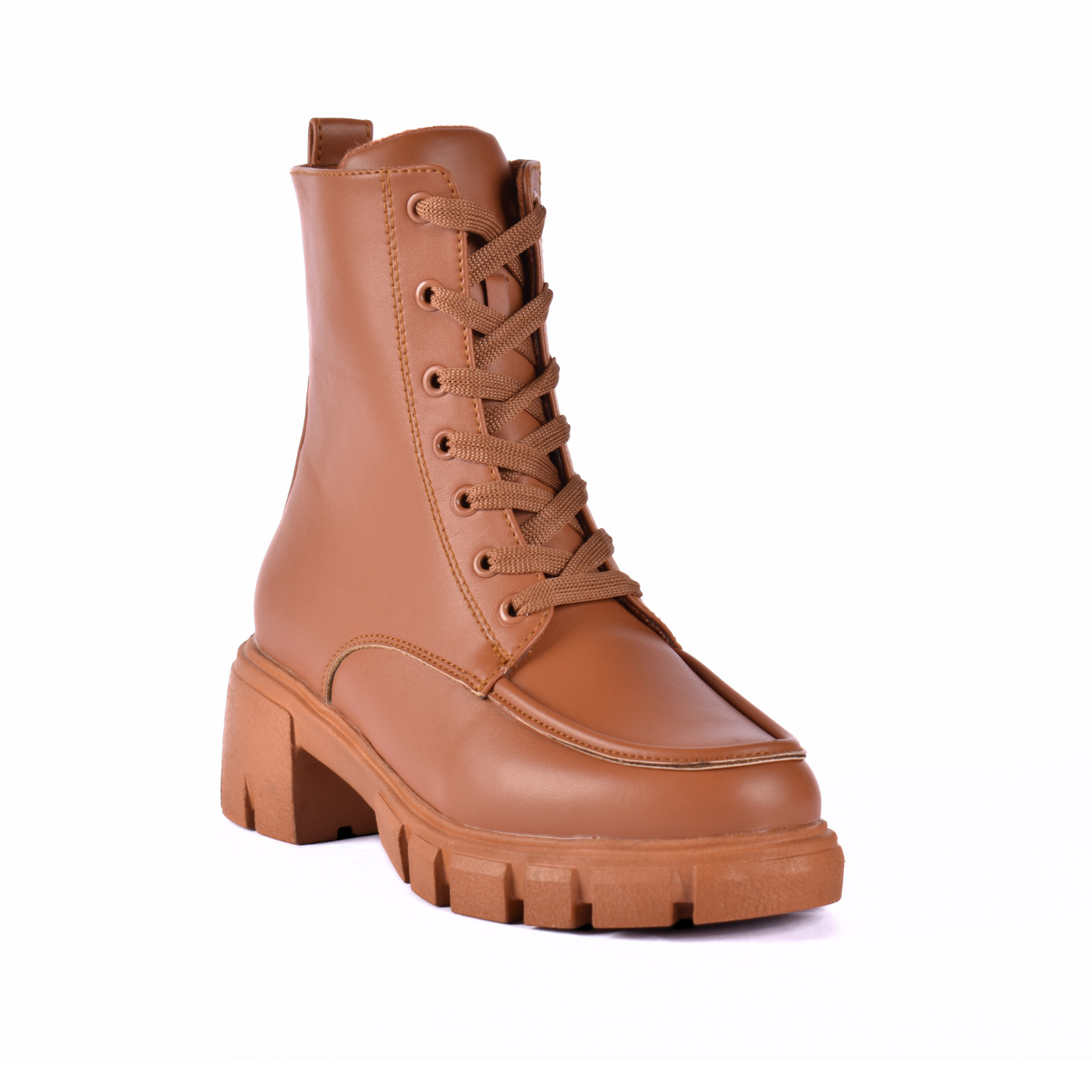 Simple Leather Half Boots Brown Melouk