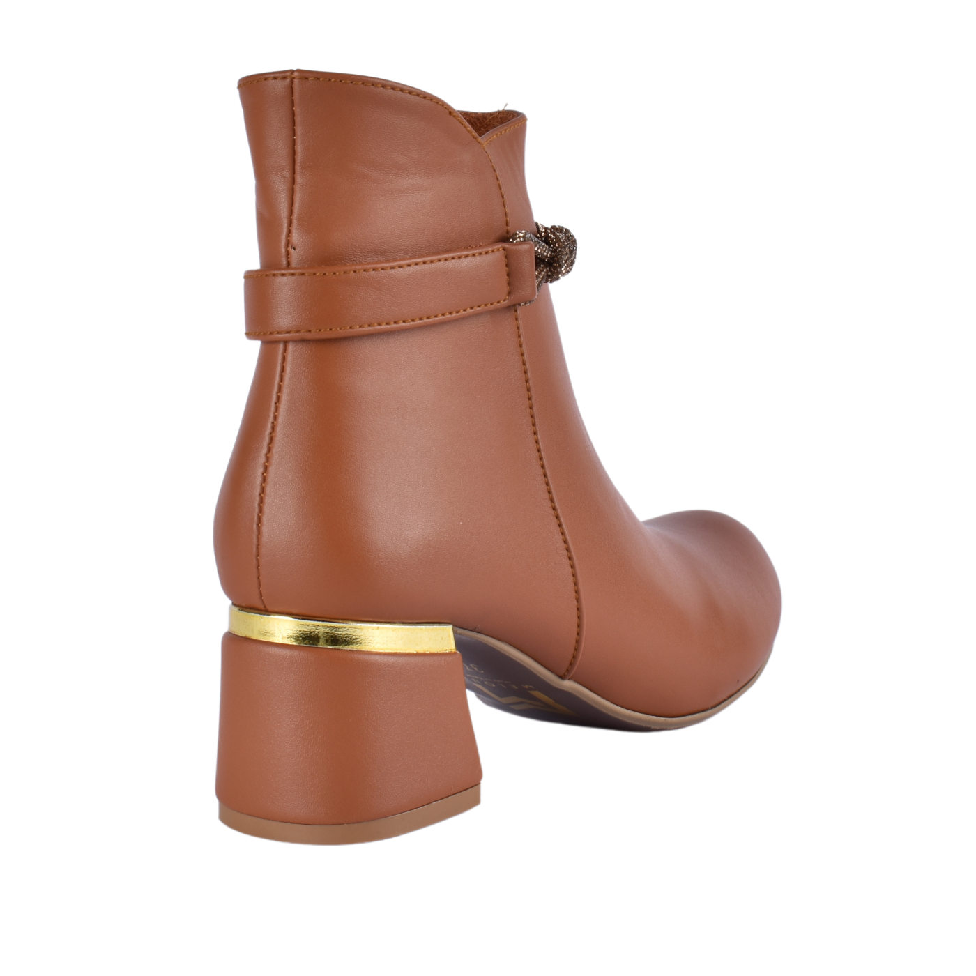 Simple Flat Leather Ankle Boot With Buckle Melouk