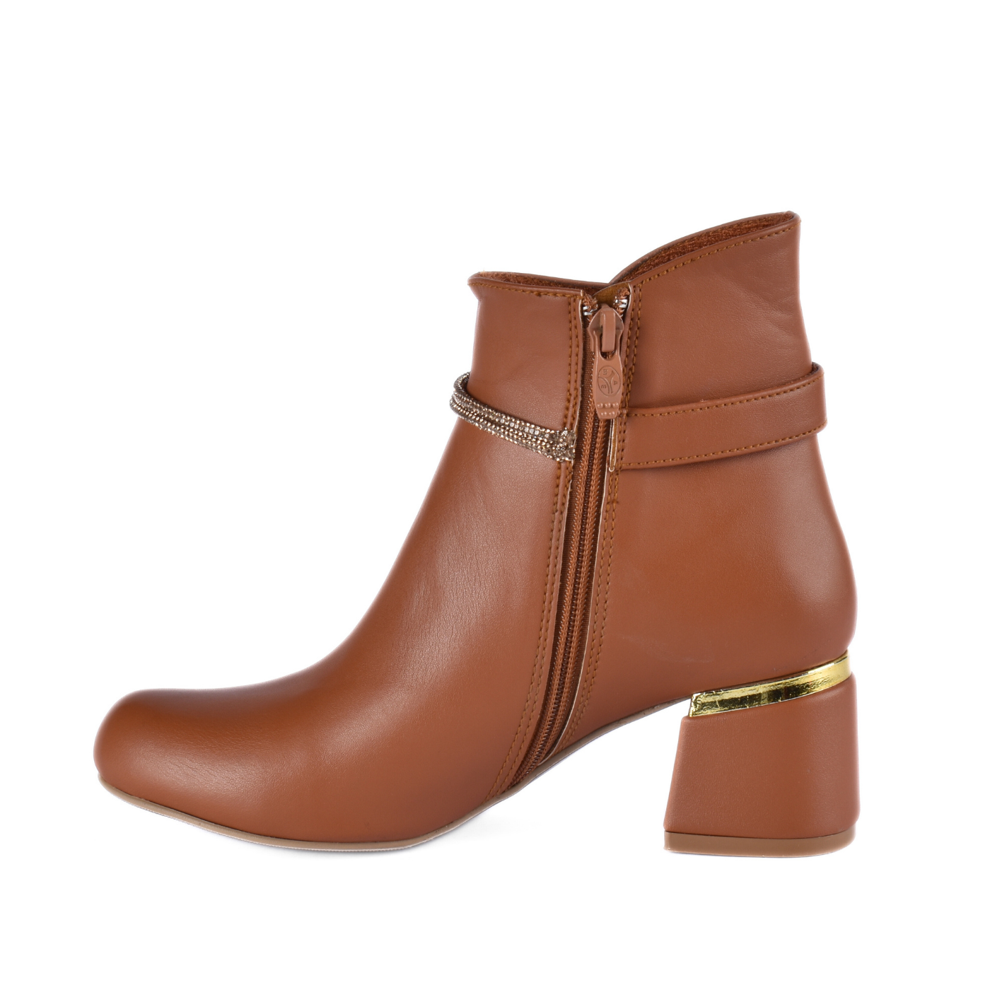Simple Flat Leather Ankle Boot With Buckle Melouk