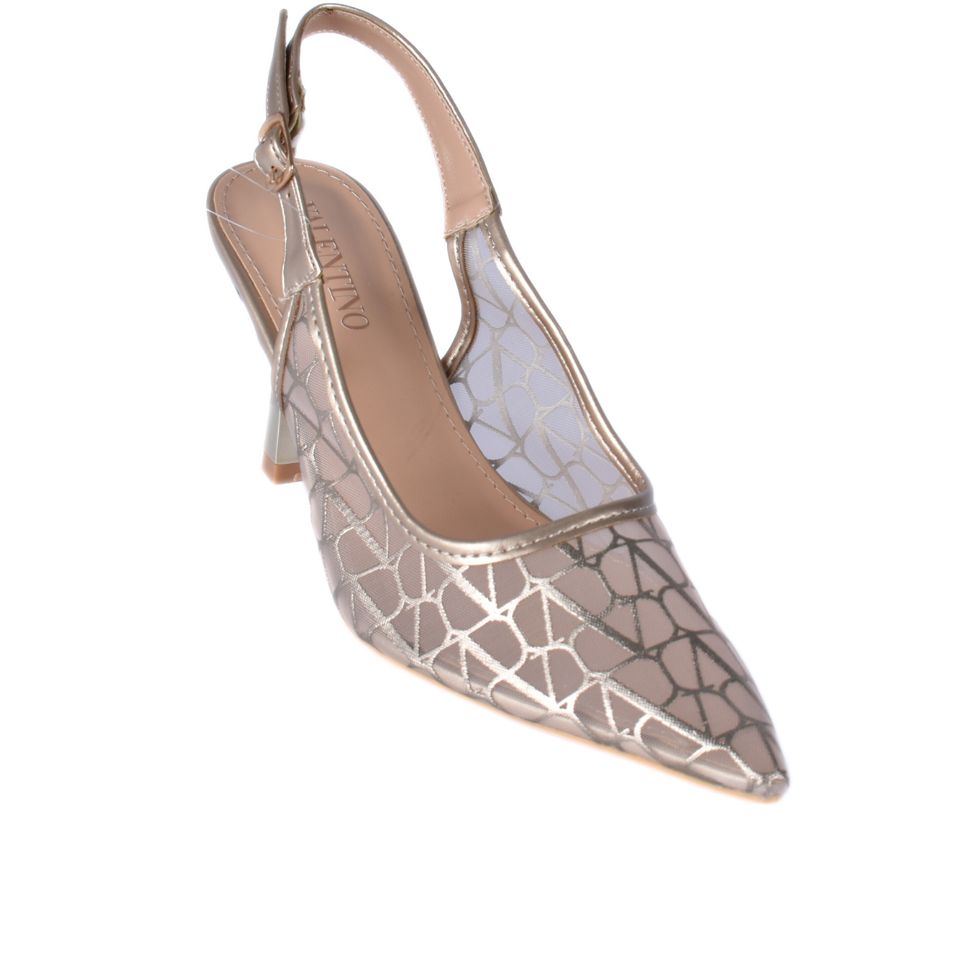 Mesh Slingback Heel With Pointed Toe 40 Silver Melouk