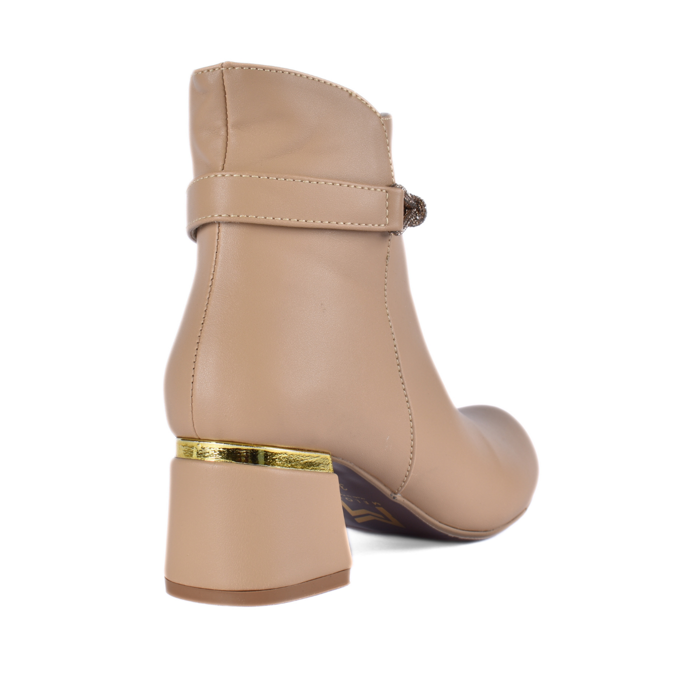 Simple Flat Leather Ankle Boot With Buckle Melouk