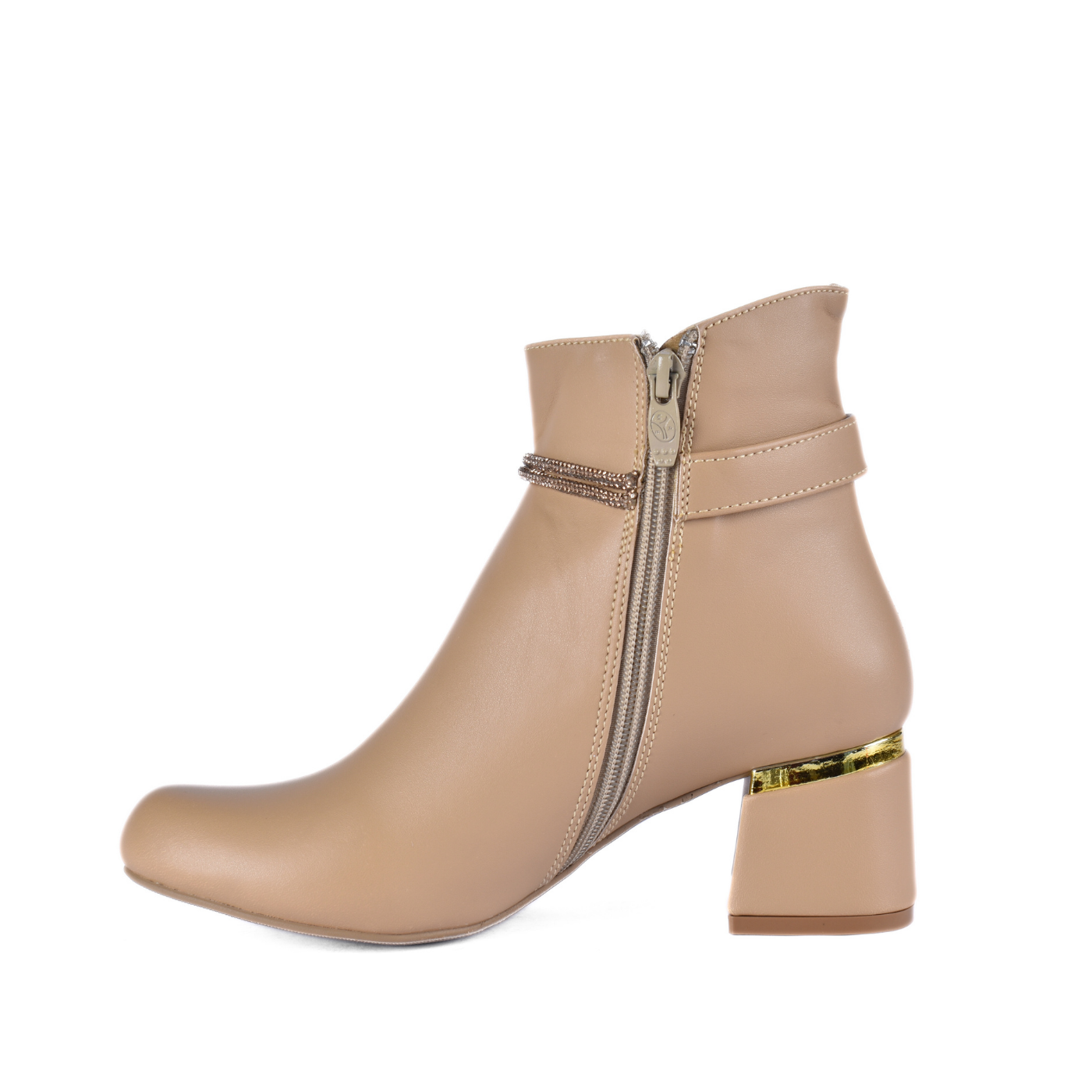 Simple Flat Leather Ankle Boot With Buckle Melouk