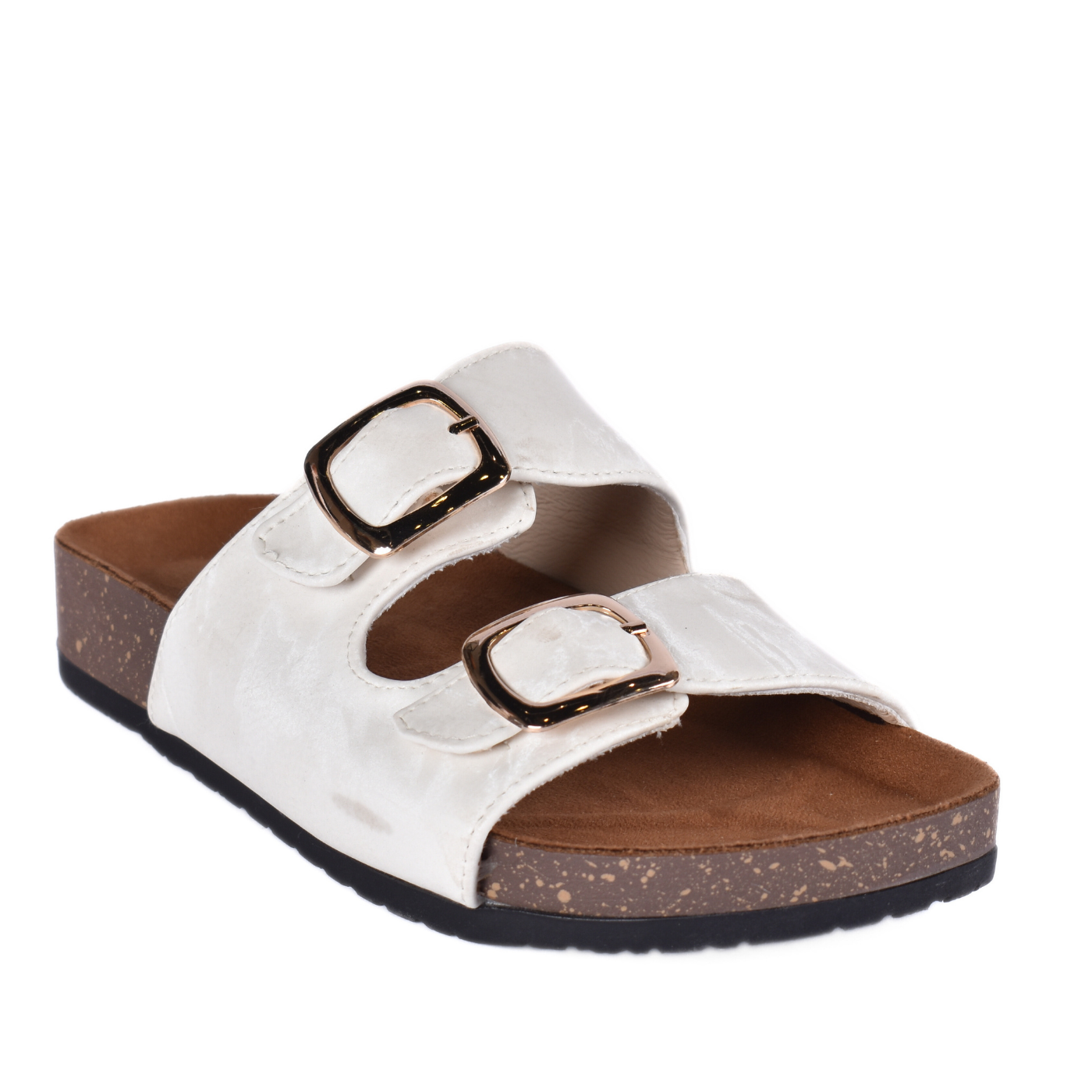 Strap Platform Slipper With Details White Melouk