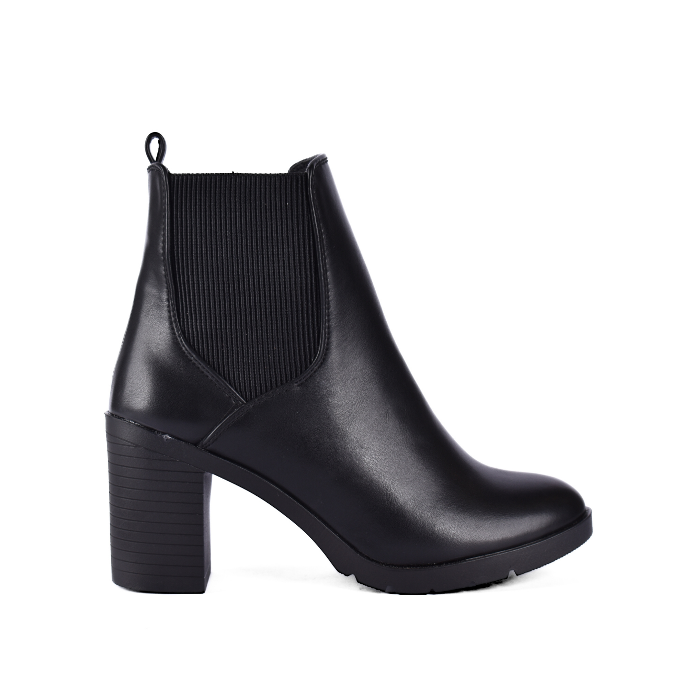 Quilted Mid-Heel Leather Half Boot Melouk