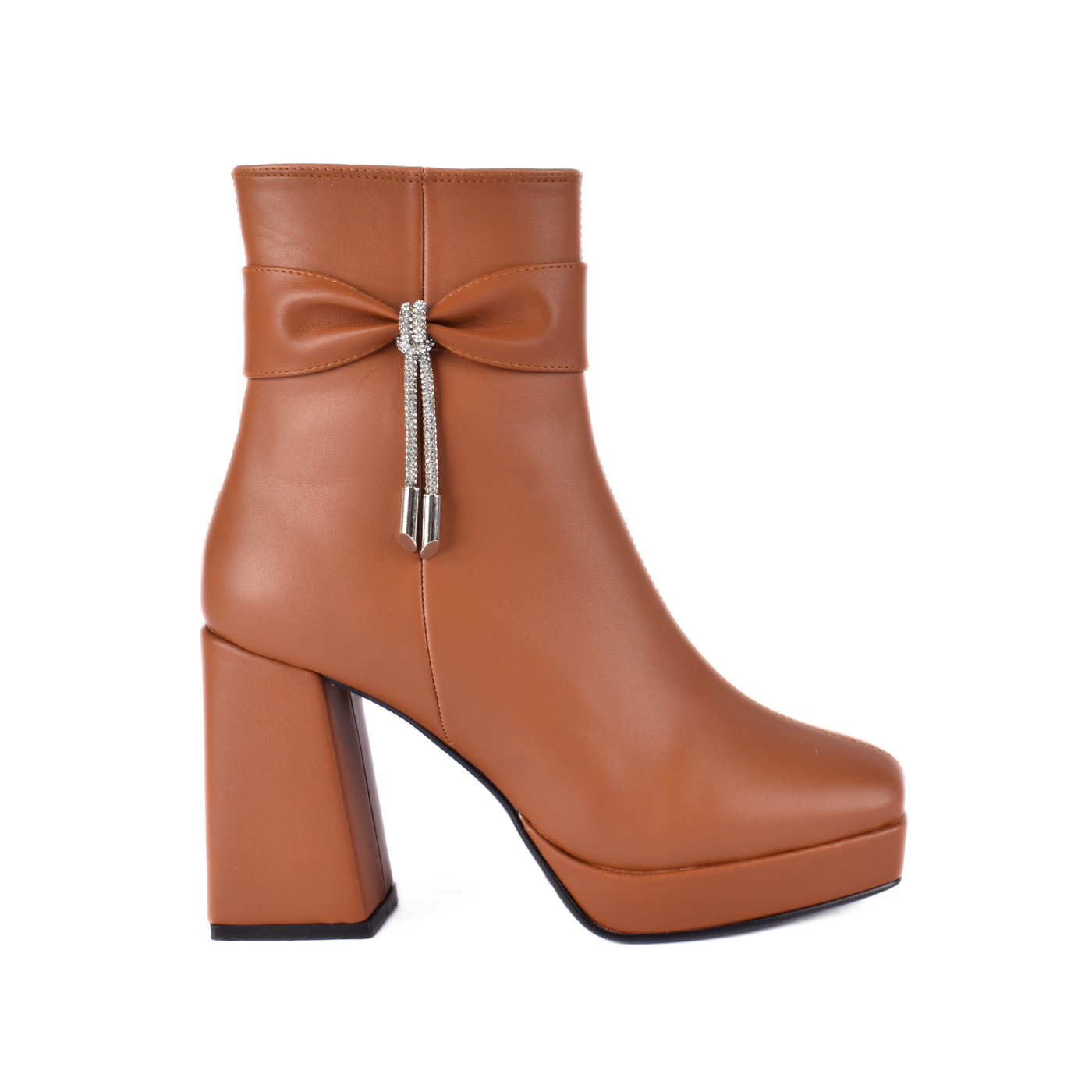 Simple Flat Leather Ankle Boot With Buckle Melouk