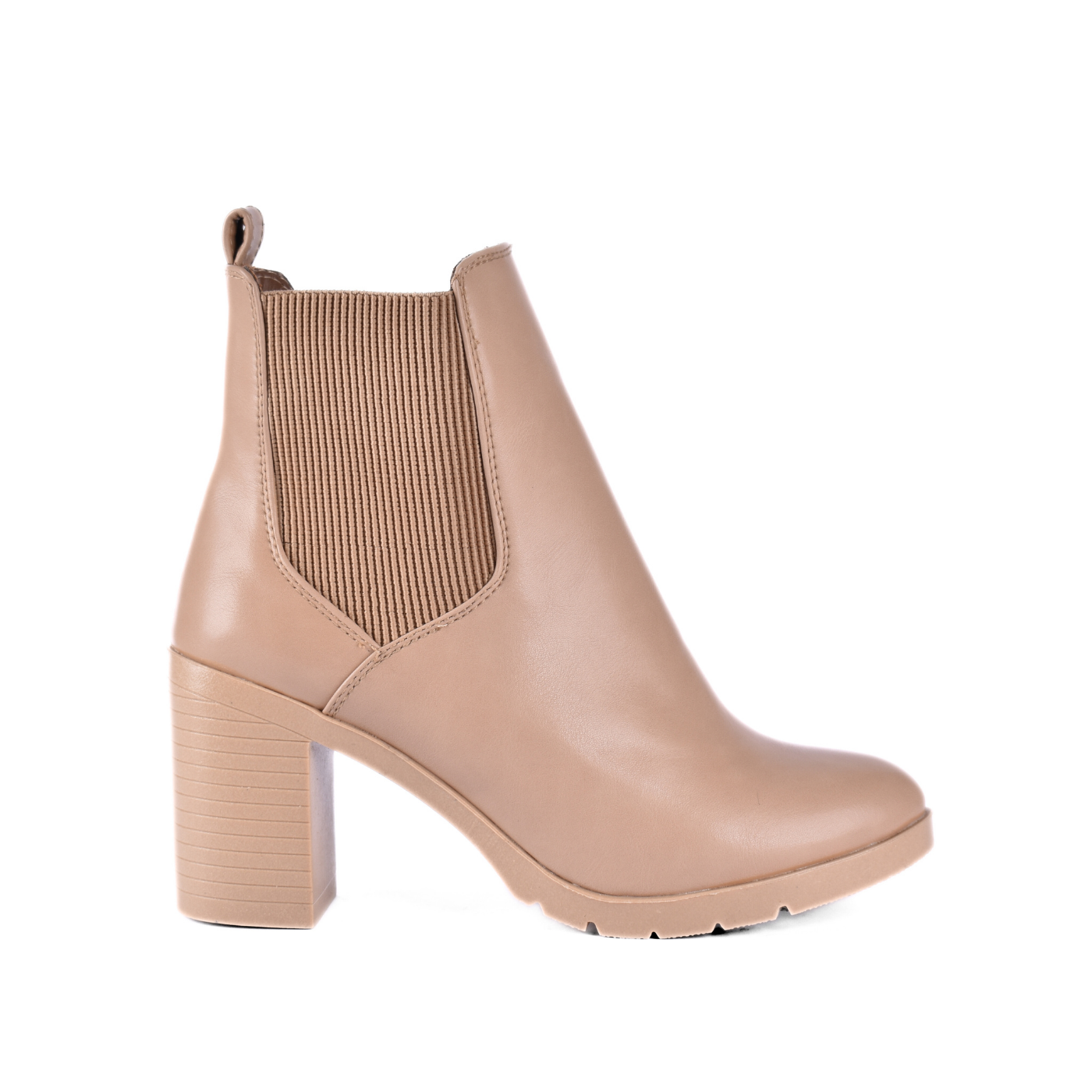 Quilted Mid-Heel Leather Half Boot Melouk