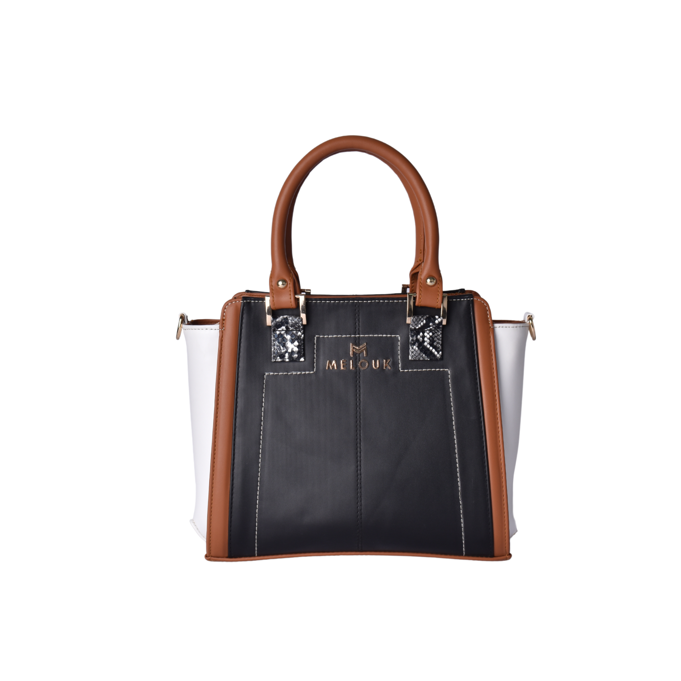 Classic Leather Handbag With Details Black Melouk