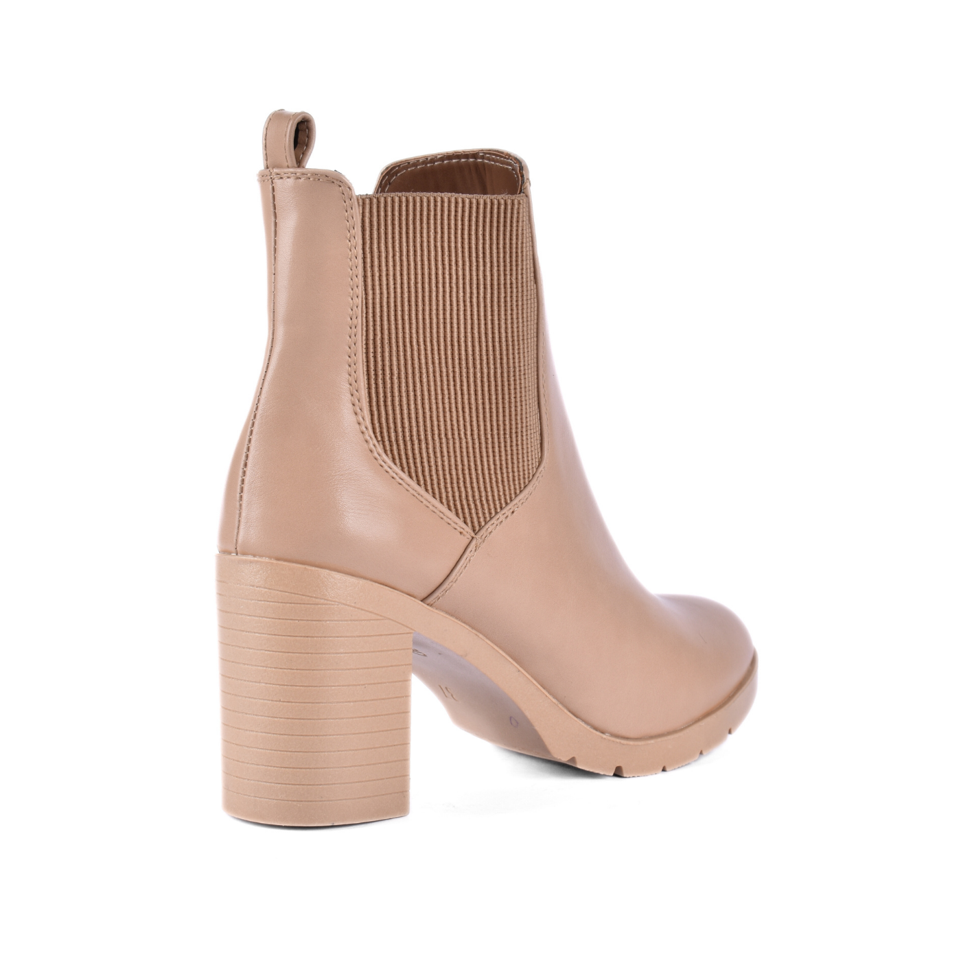 Quilted Mid-Heel Leather Half Boot Melouk