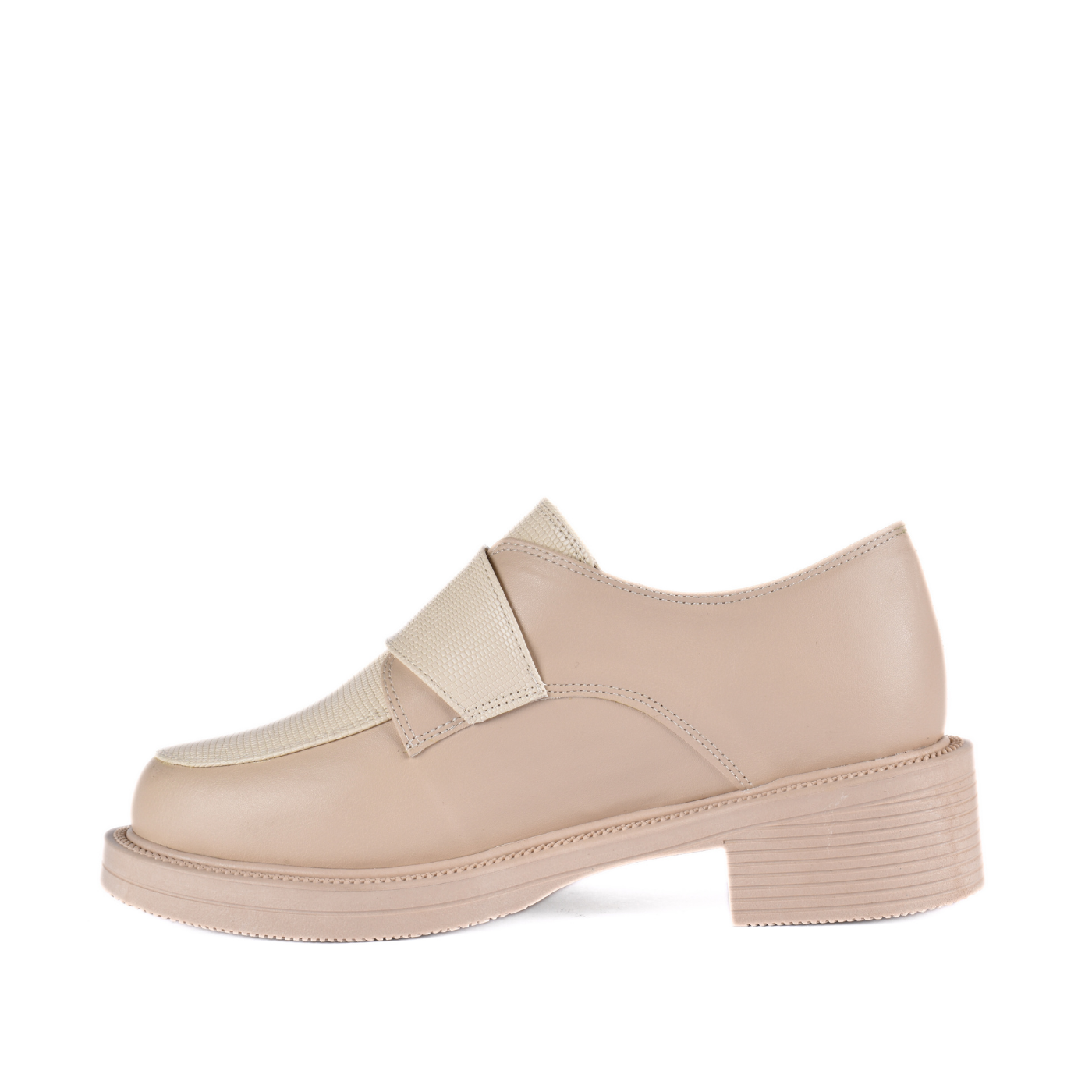 Stiched Leather Flat Loafers Melouk