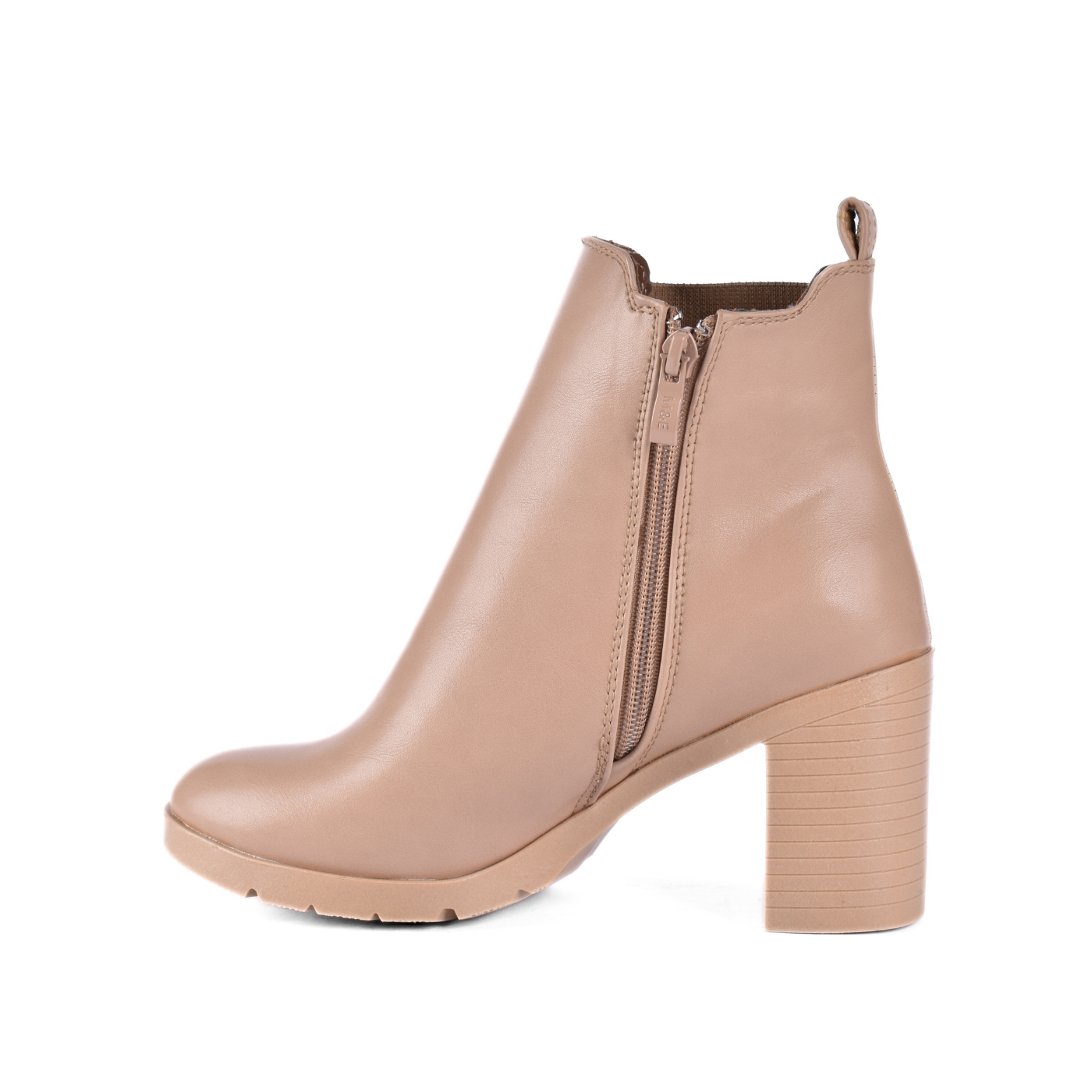 Quilted Mid-Heel Leather Half Boot Melouk