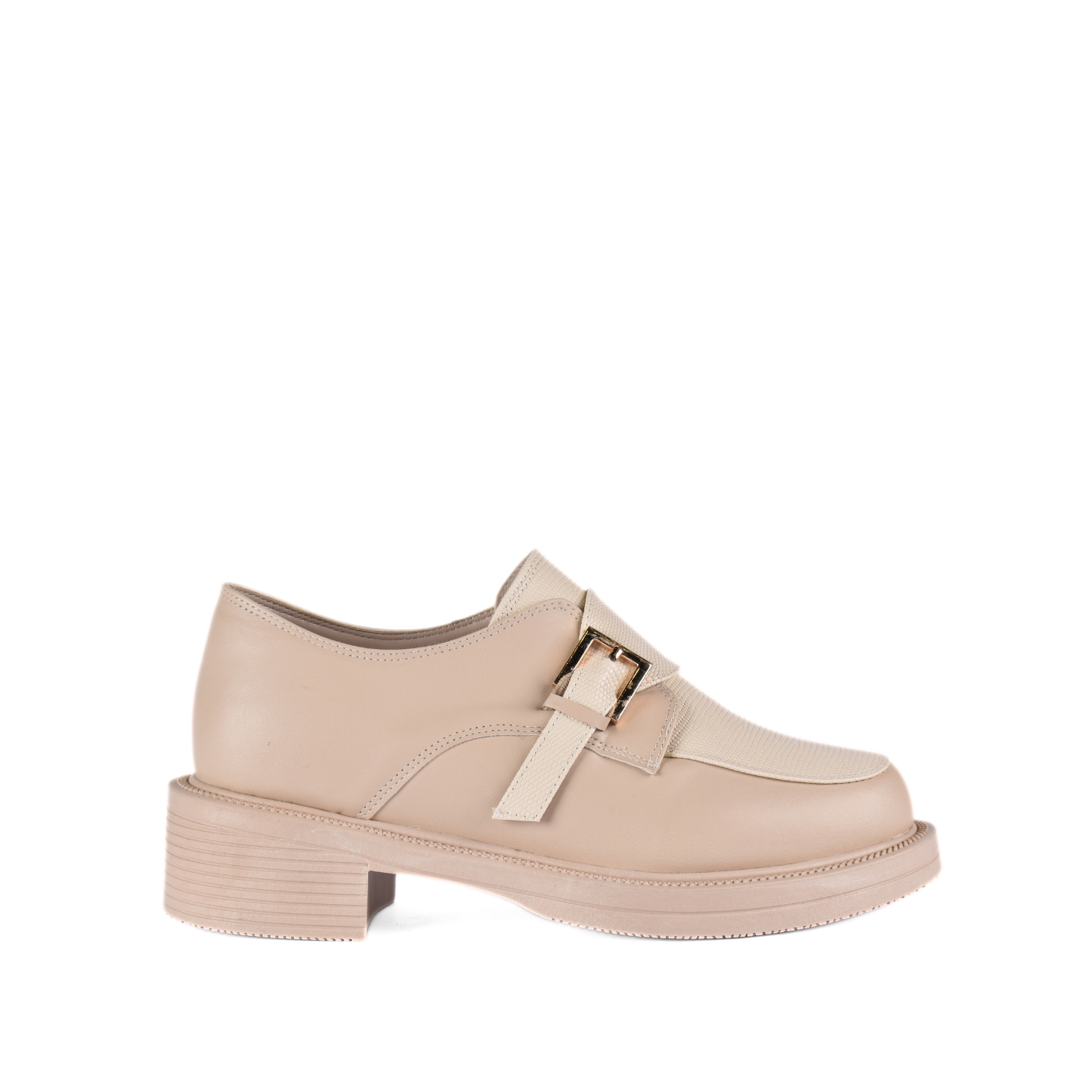 Stiched Leather Flat Loafers Melouk