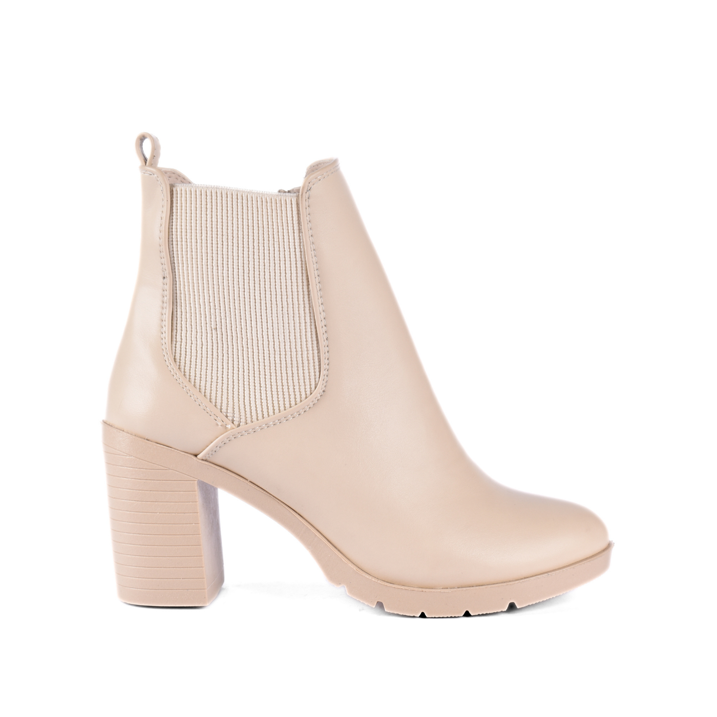 Quilted Mid-Heel Leather Half Boot Melouk