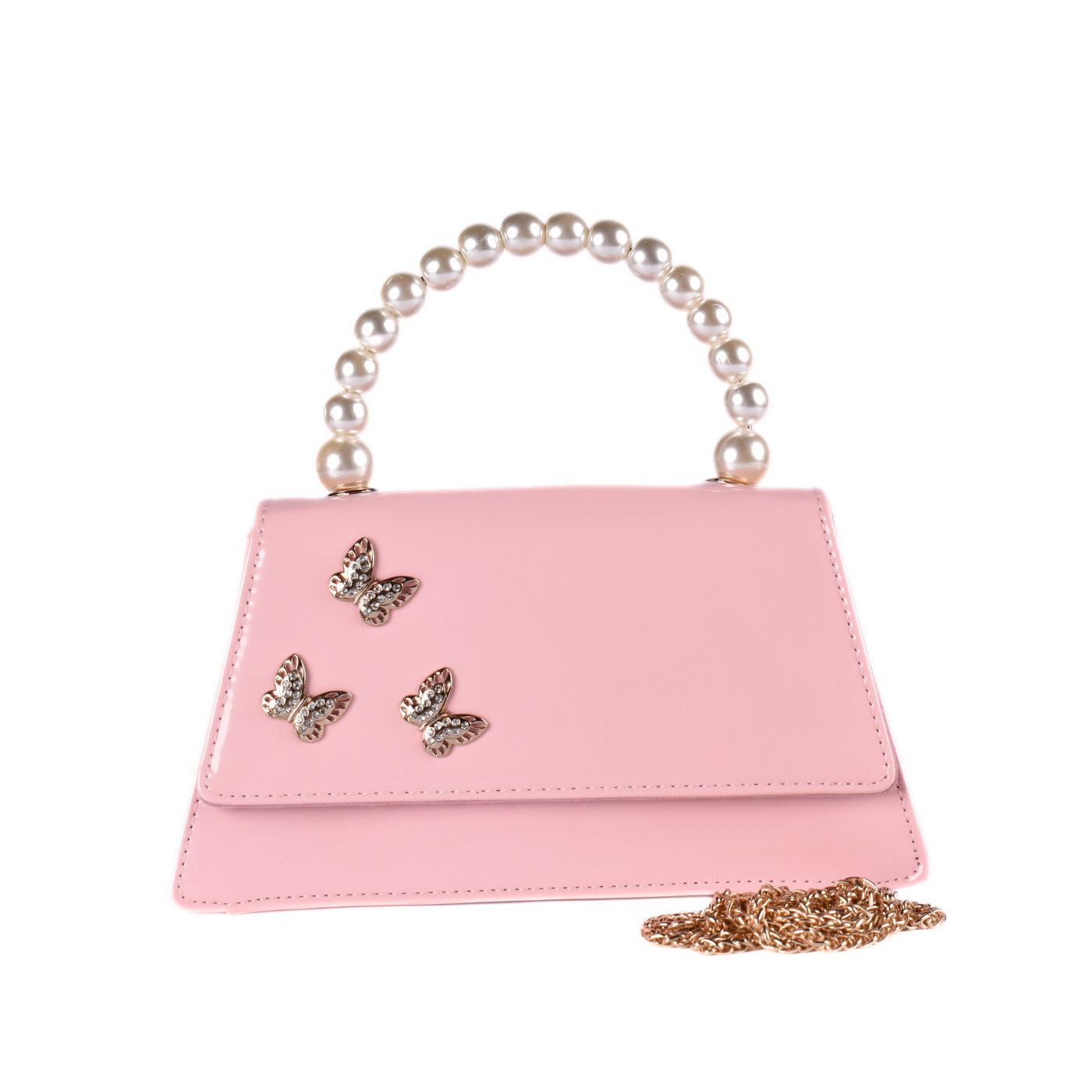 Quilted Handbag With Studs Light pink Melouk