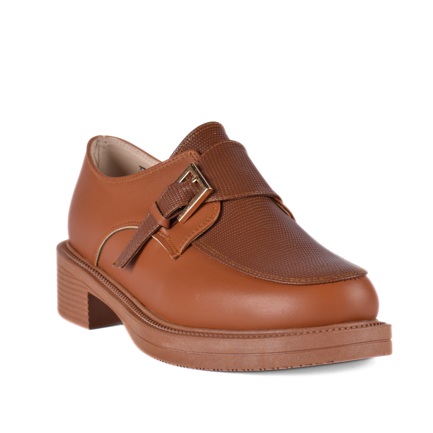Stiched Leather Flat Loafers Havana Melouk