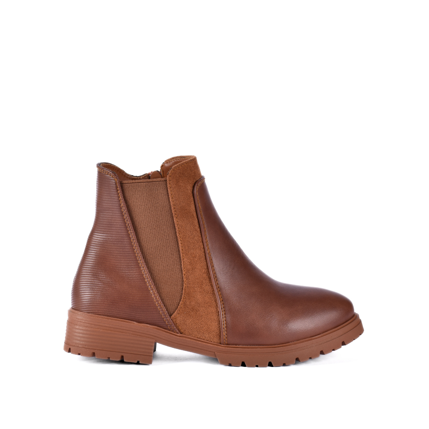 Simple Flat Leather Ankle Boot With Buckle Melouk