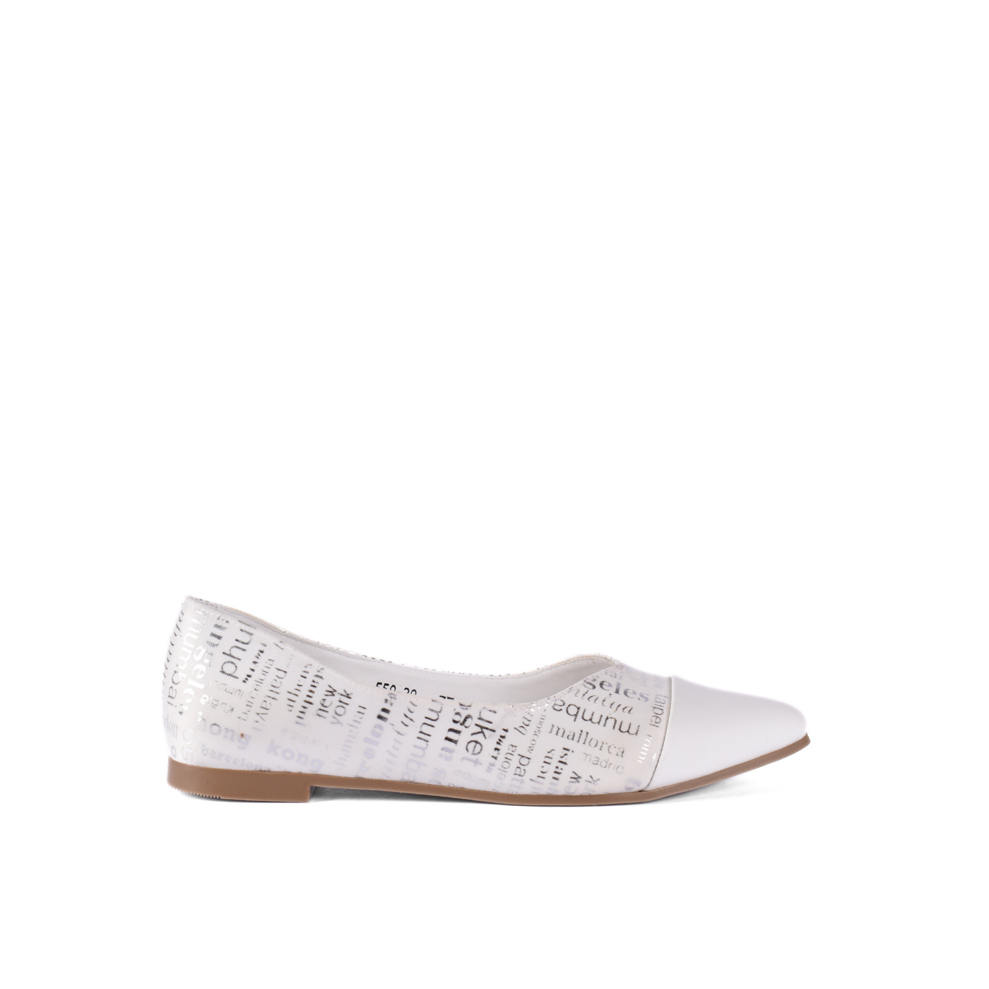 Flat Ballet Leather Shoe With Trims Melouk