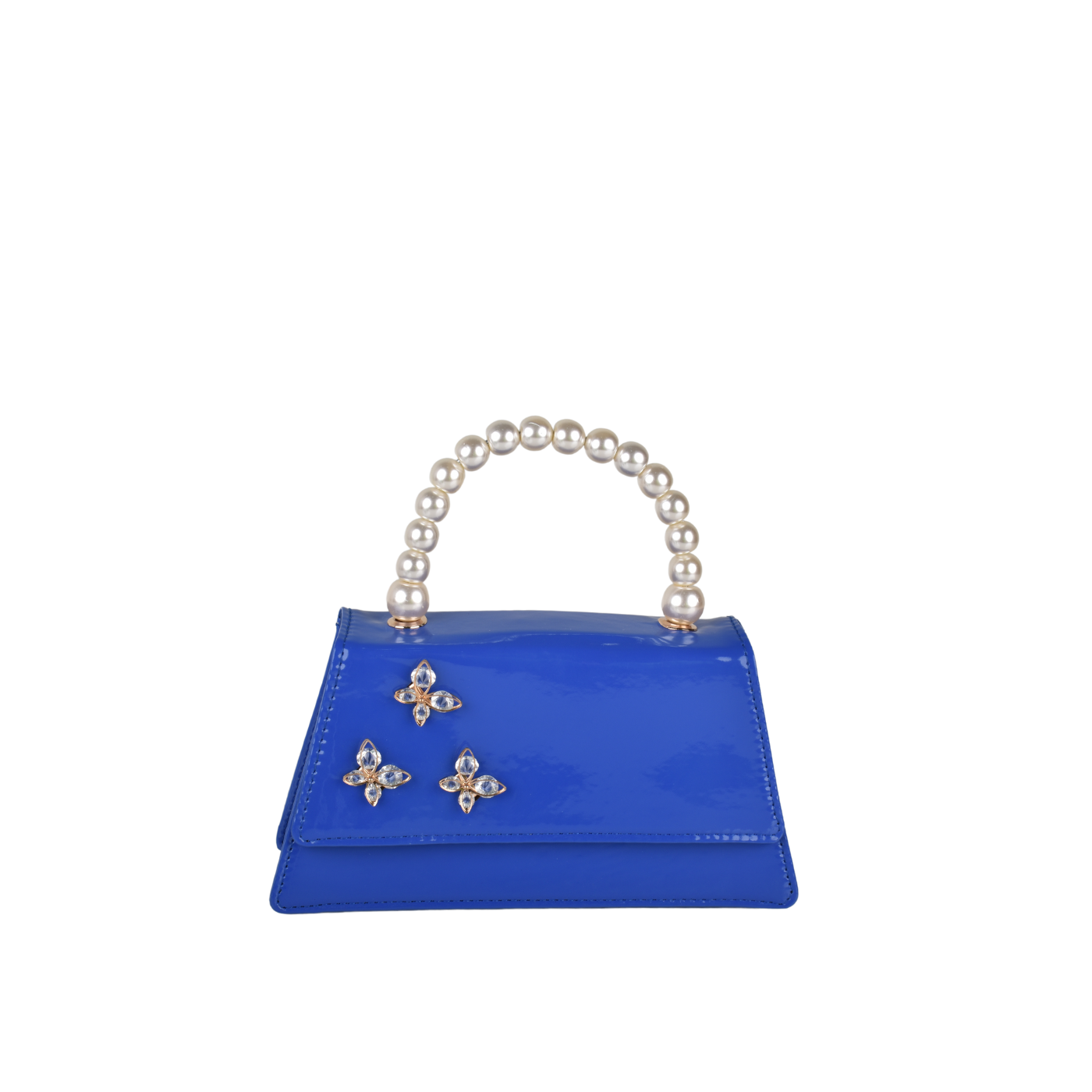 Quilted Handbag With Studs Blue Melouk