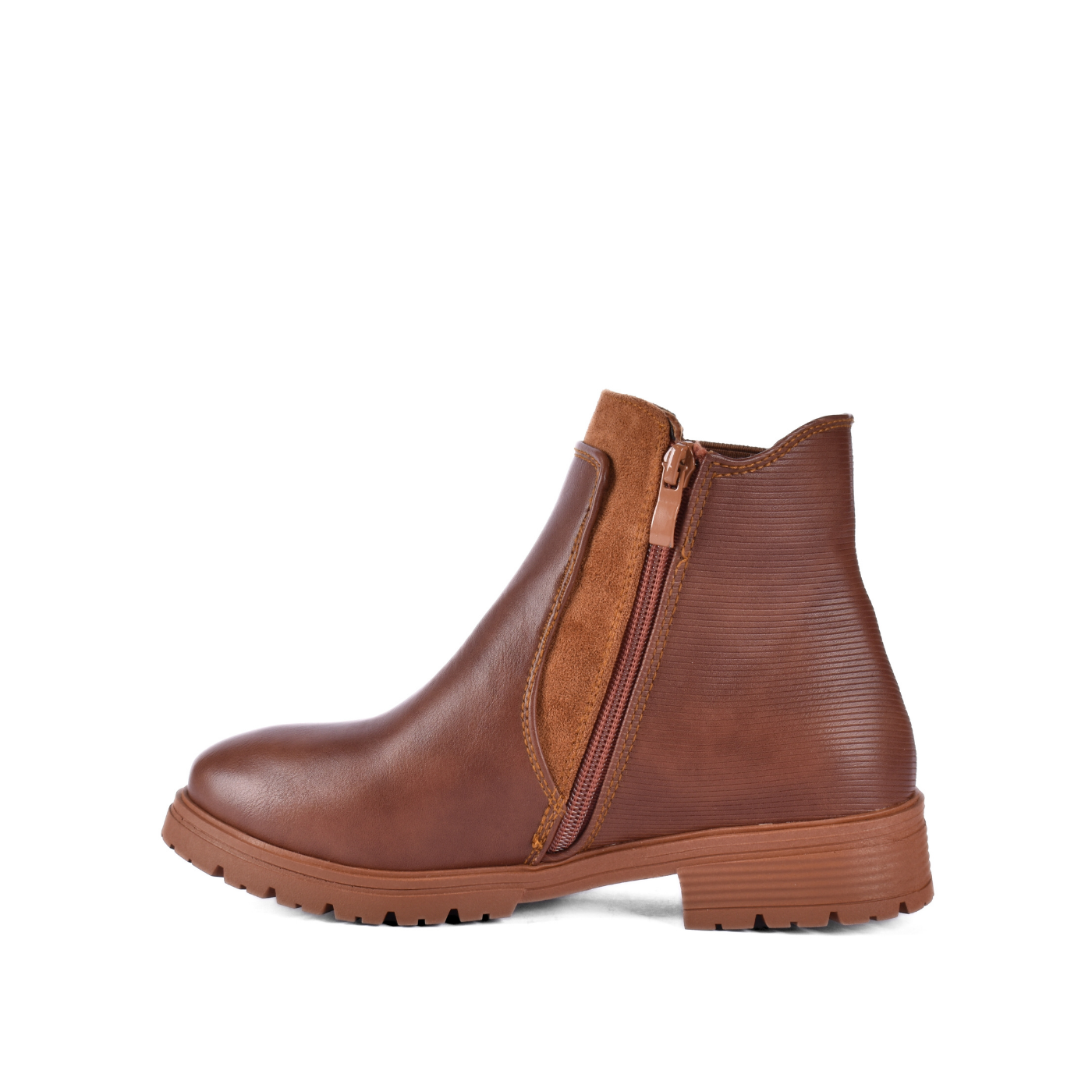 Simple Flat Leather Ankle Boot With Buckle Melouk