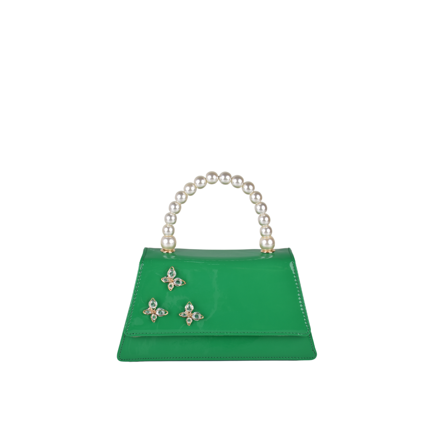 Quilted Handbag With Studs Green Melouk