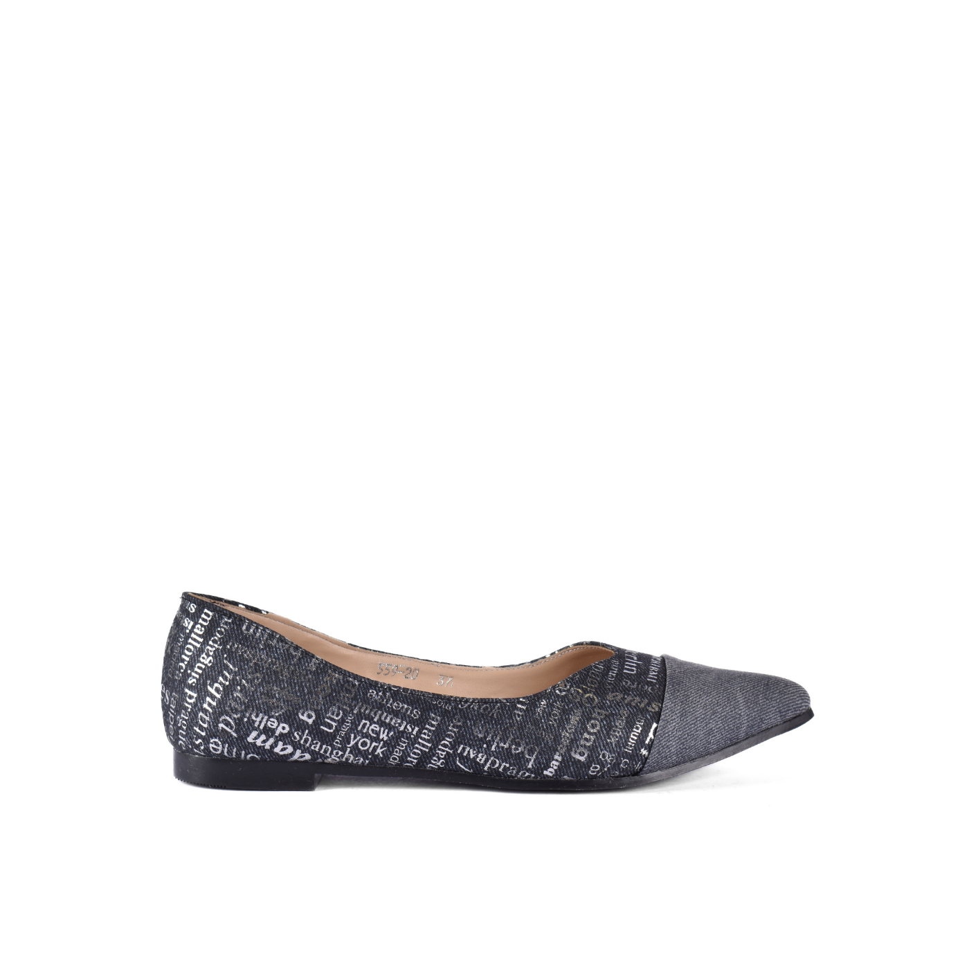 Flat Ballet Leather Shoe With Trims Melouk