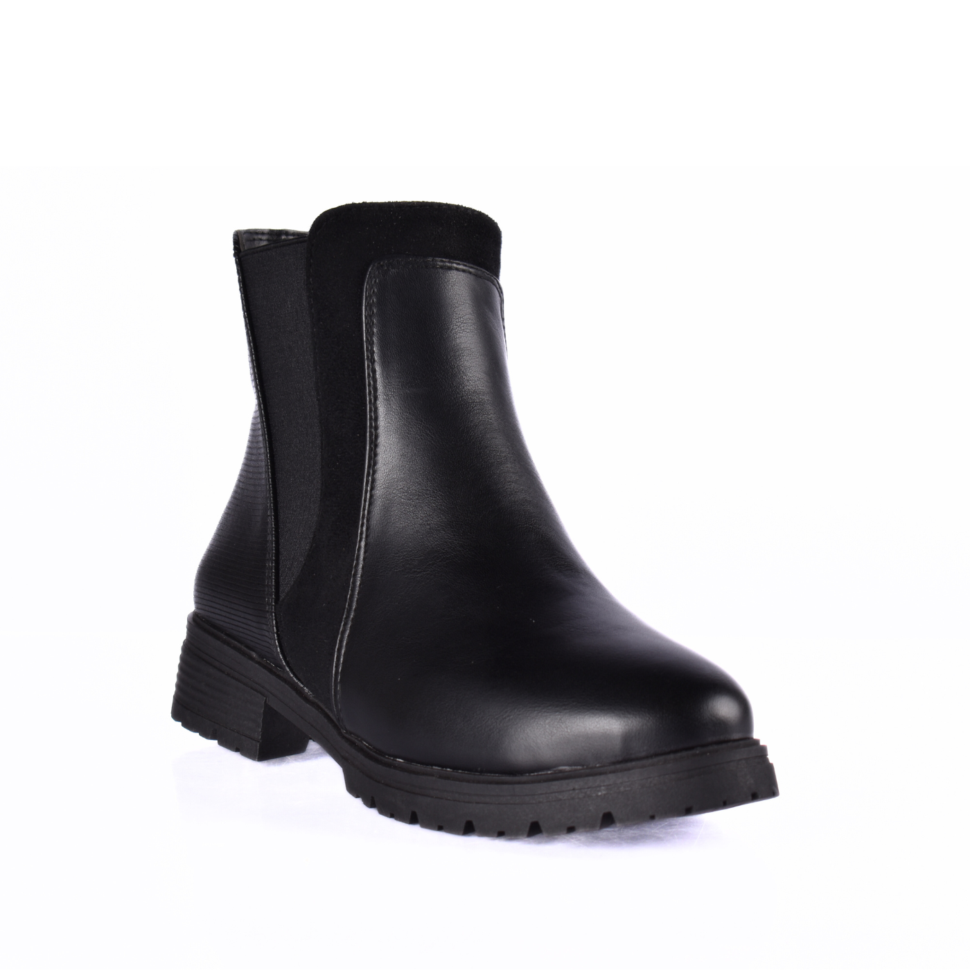 Simple Flat Leather Ankle Boot With Buckle Black Melouk