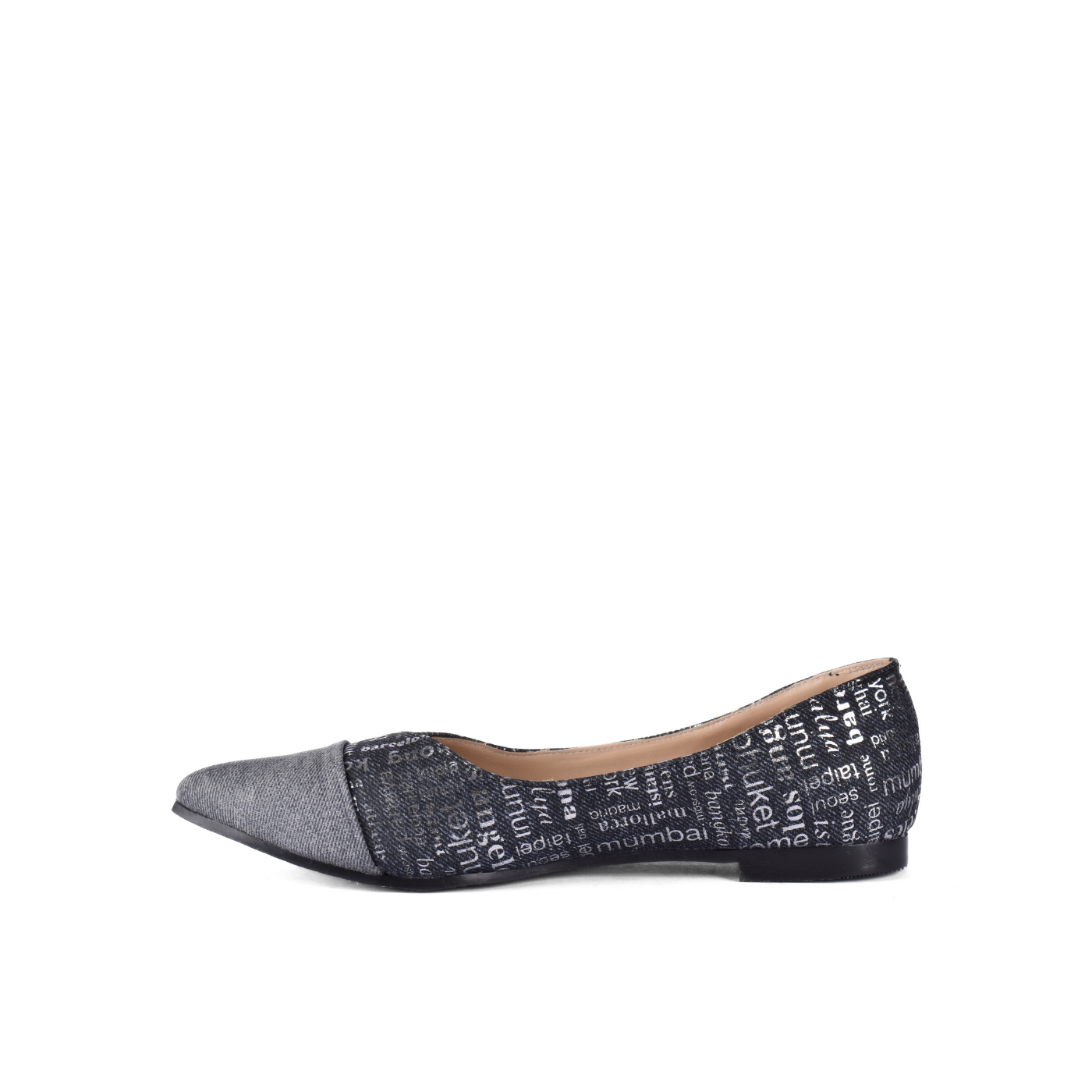Flat Ballet Leather Shoe With Trims Melouk