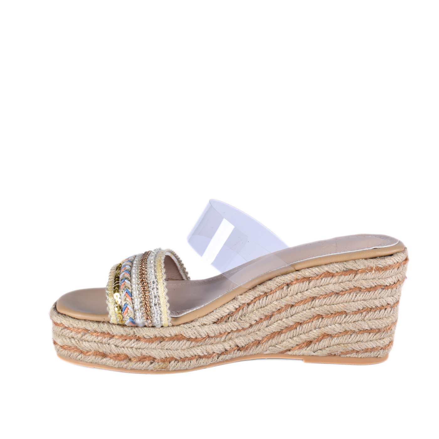 Transparent Slipper Heeled With Strap Details Melouk