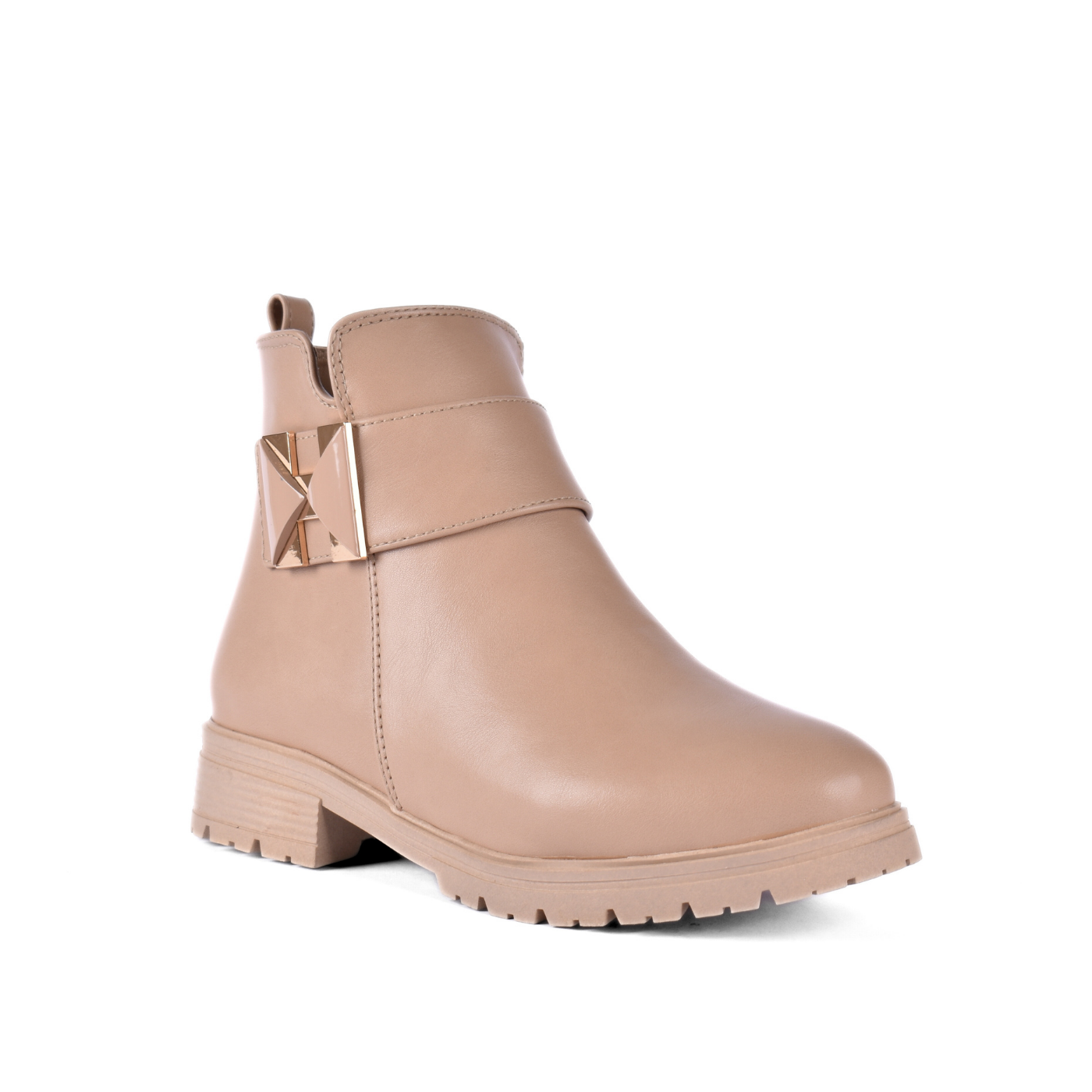 Leather Half Boot With Shiny Stones Melouk