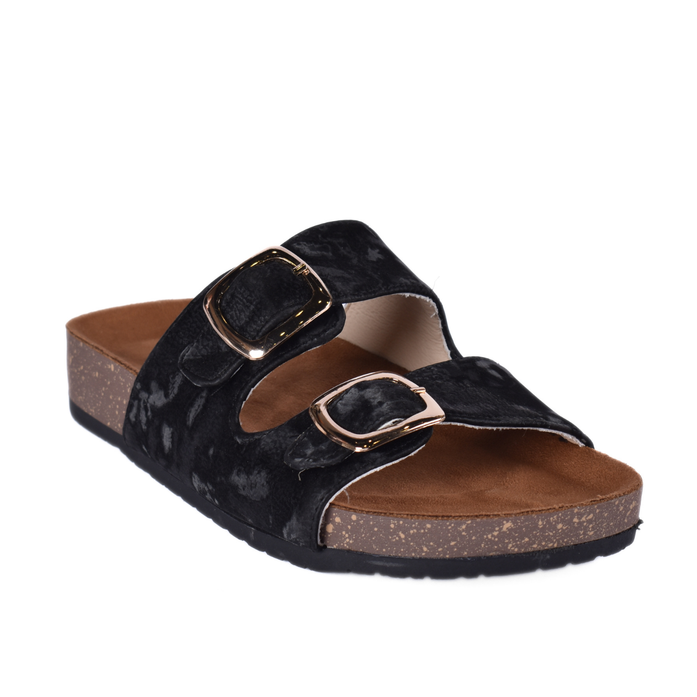 Strap Platform Slipper With Details Black Melouk