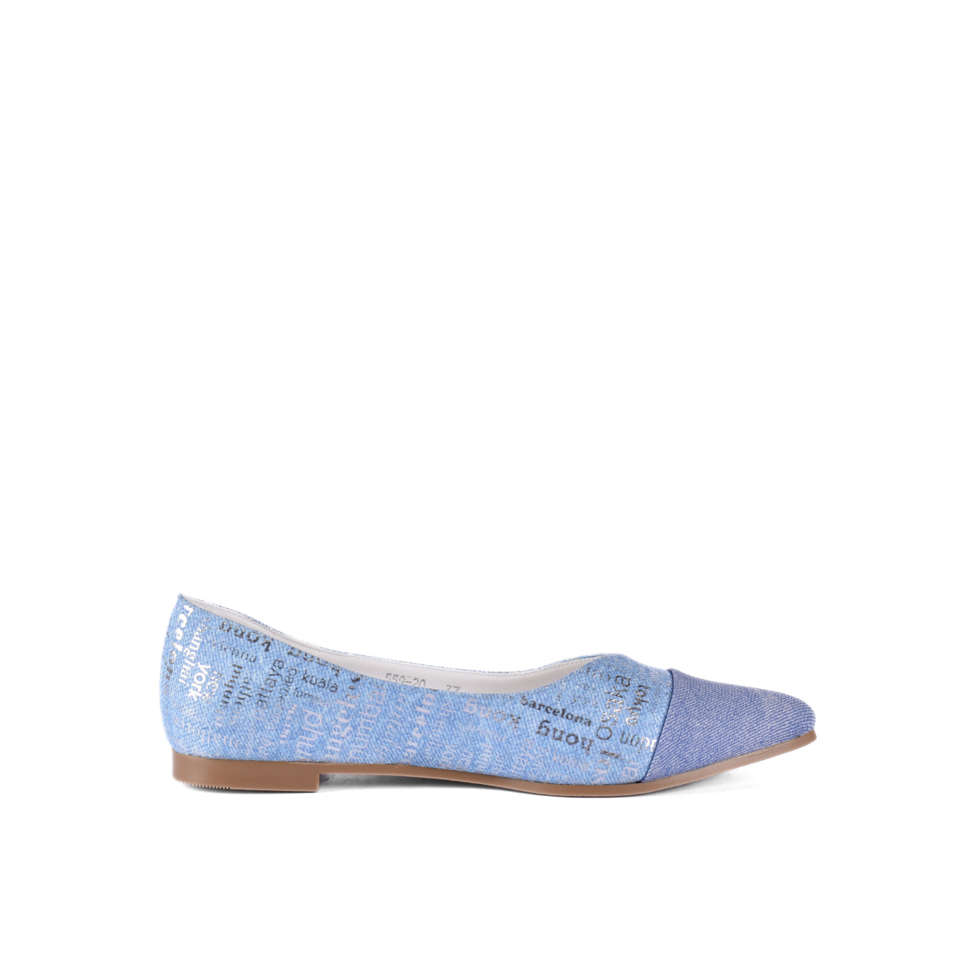 Flat Ballet Leather Shoe With Trims Melouk