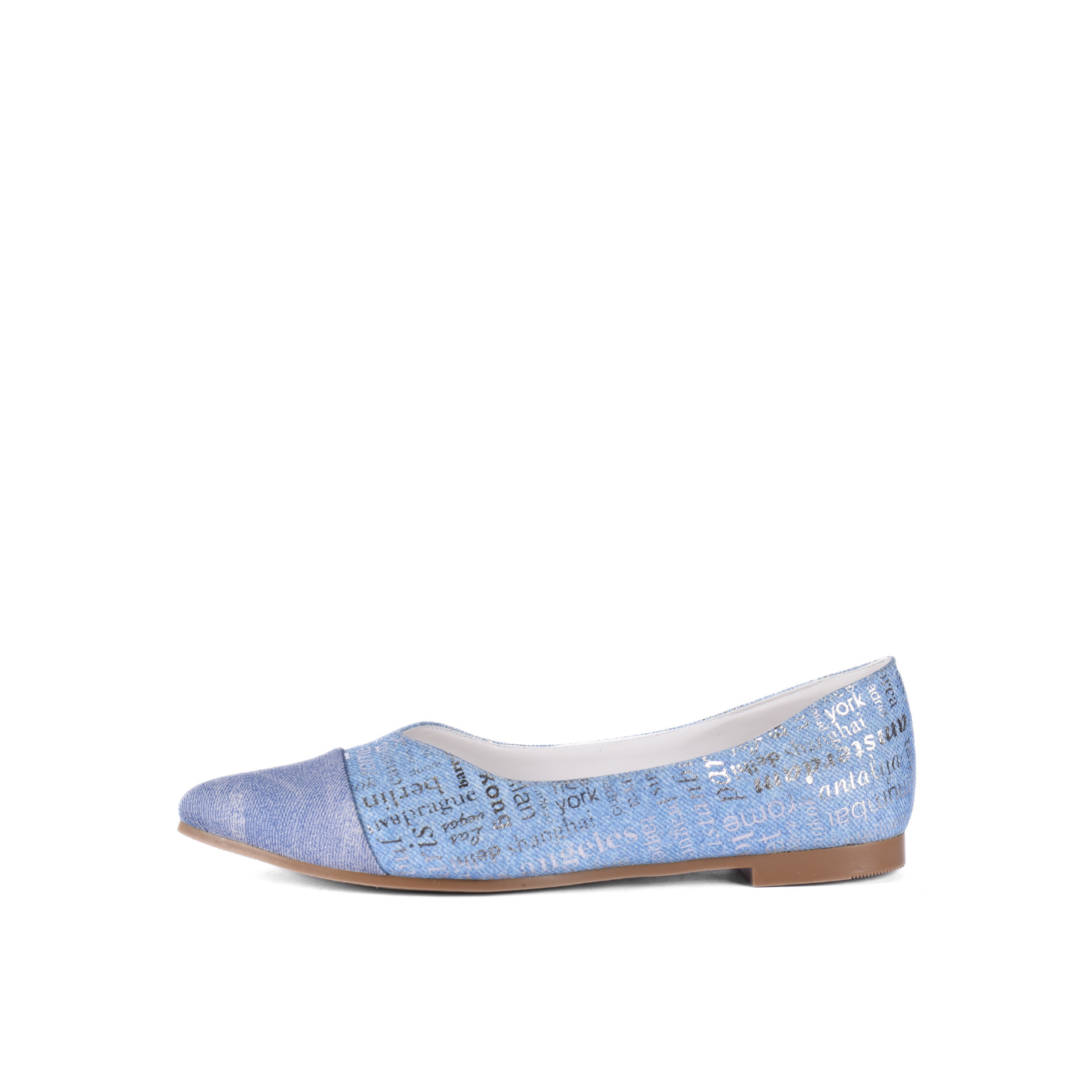 Flat Ballet Leather Shoe With Trims Melouk