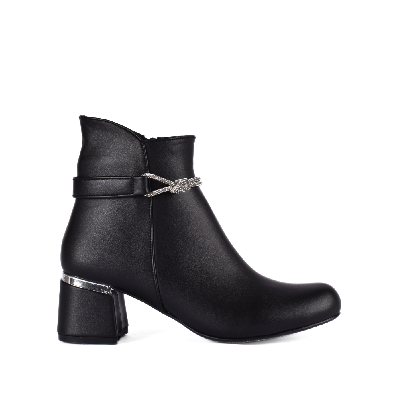 Simple Flat Leather Ankle Boot With Buckle Melouk