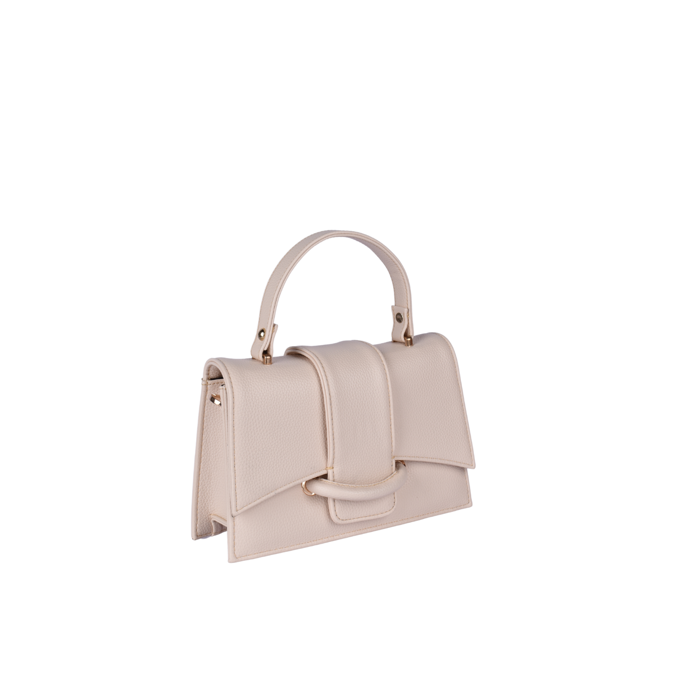 Leather Bag With Handle Beige Melouk