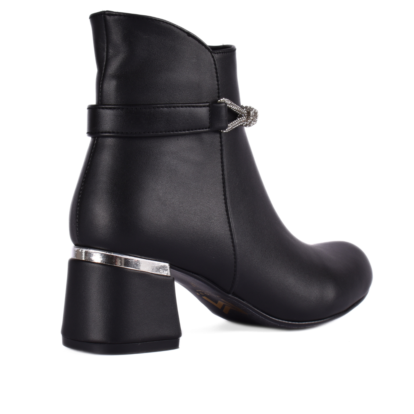 Simple Flat Leather Ankle Boot With Buckle Melouk