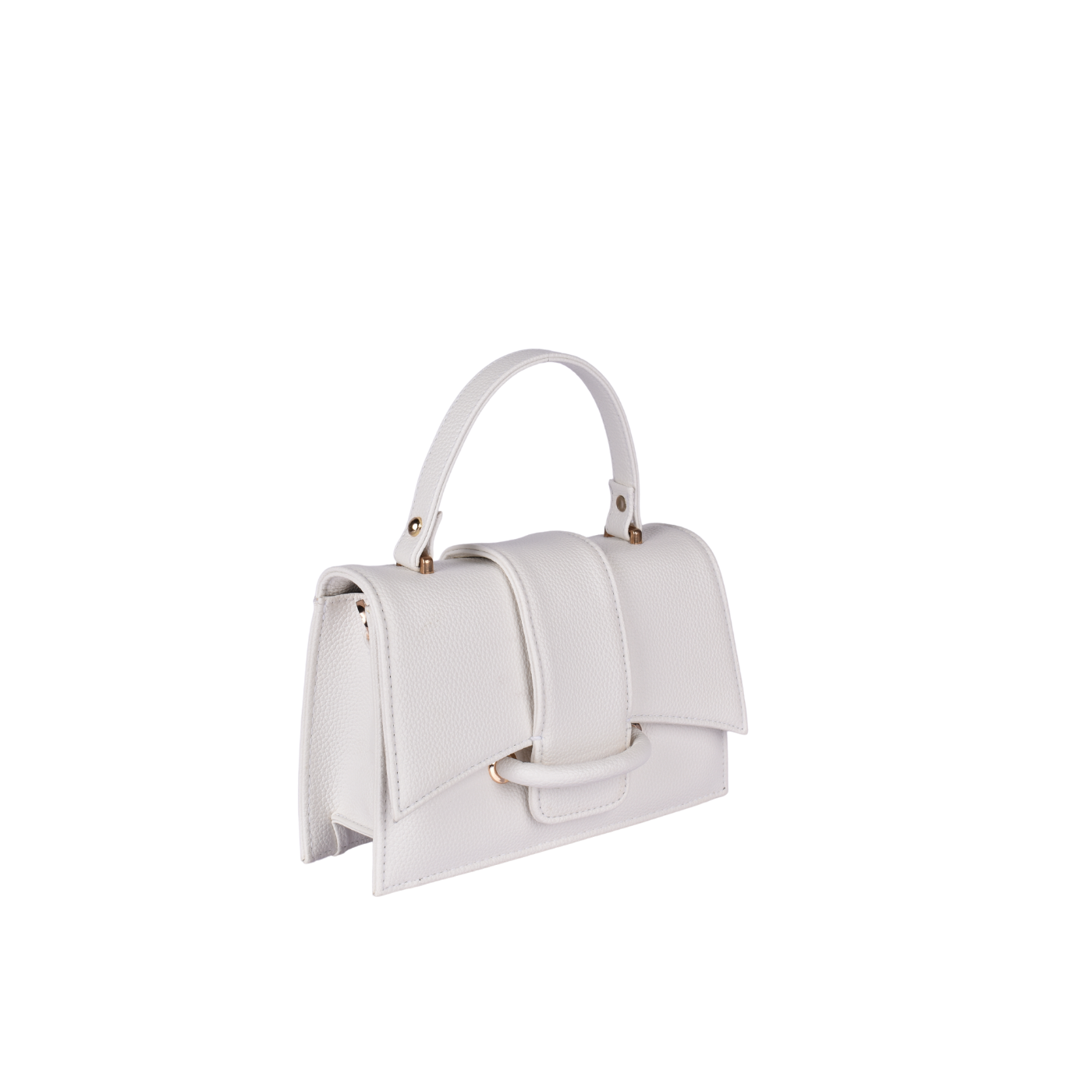 Leather Bag With Handle White Melouk