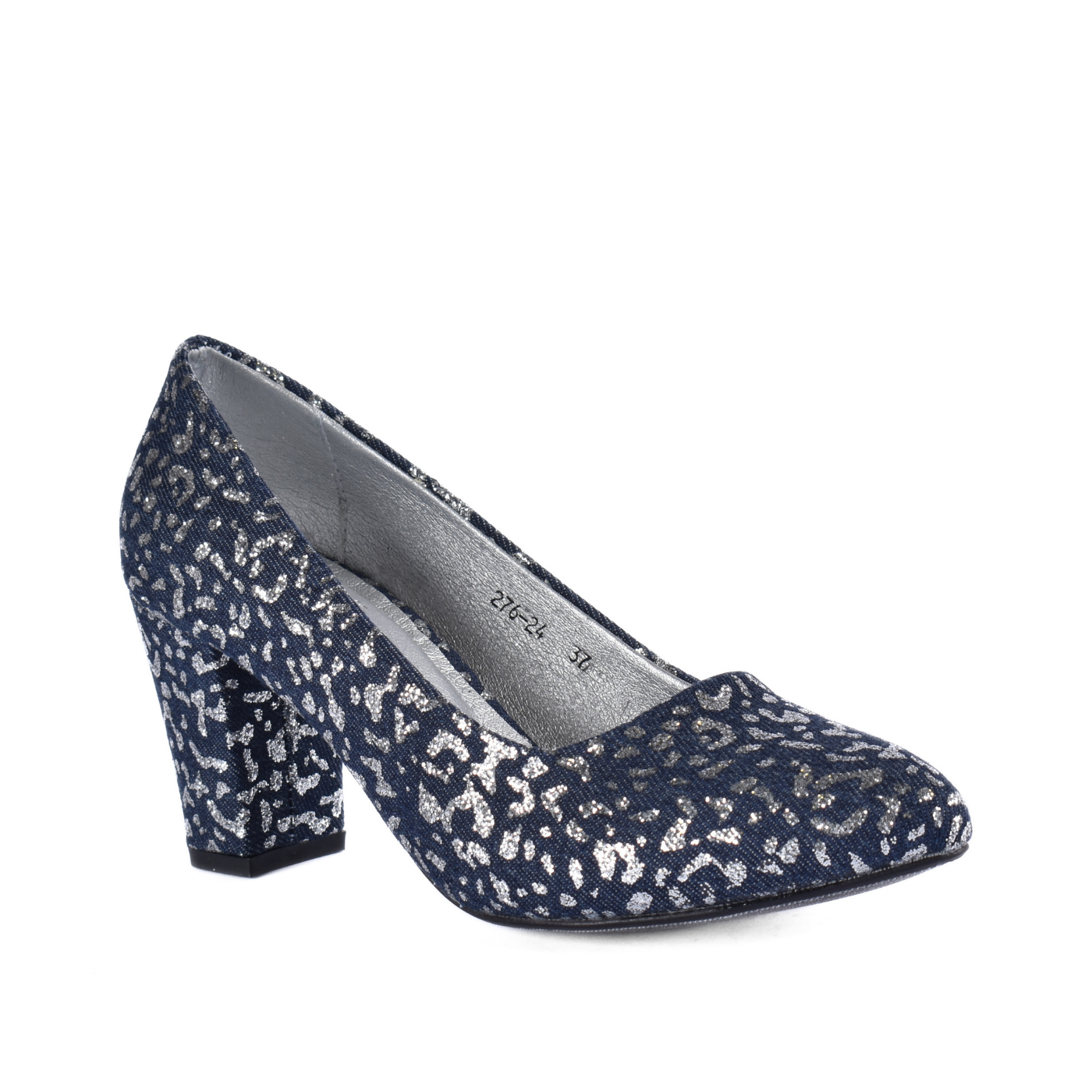 Decollete Leather Heels Navy Melouk