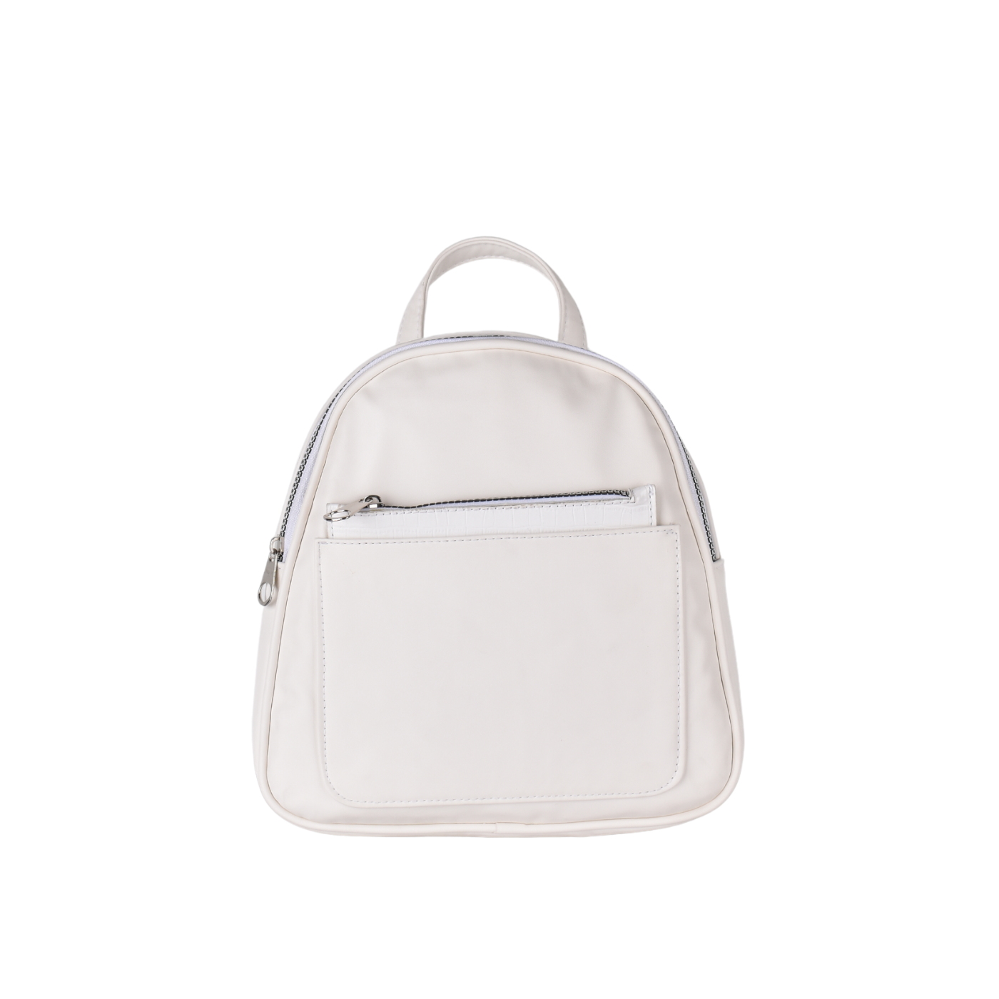 Leather Backpack With Pocket White Melouk