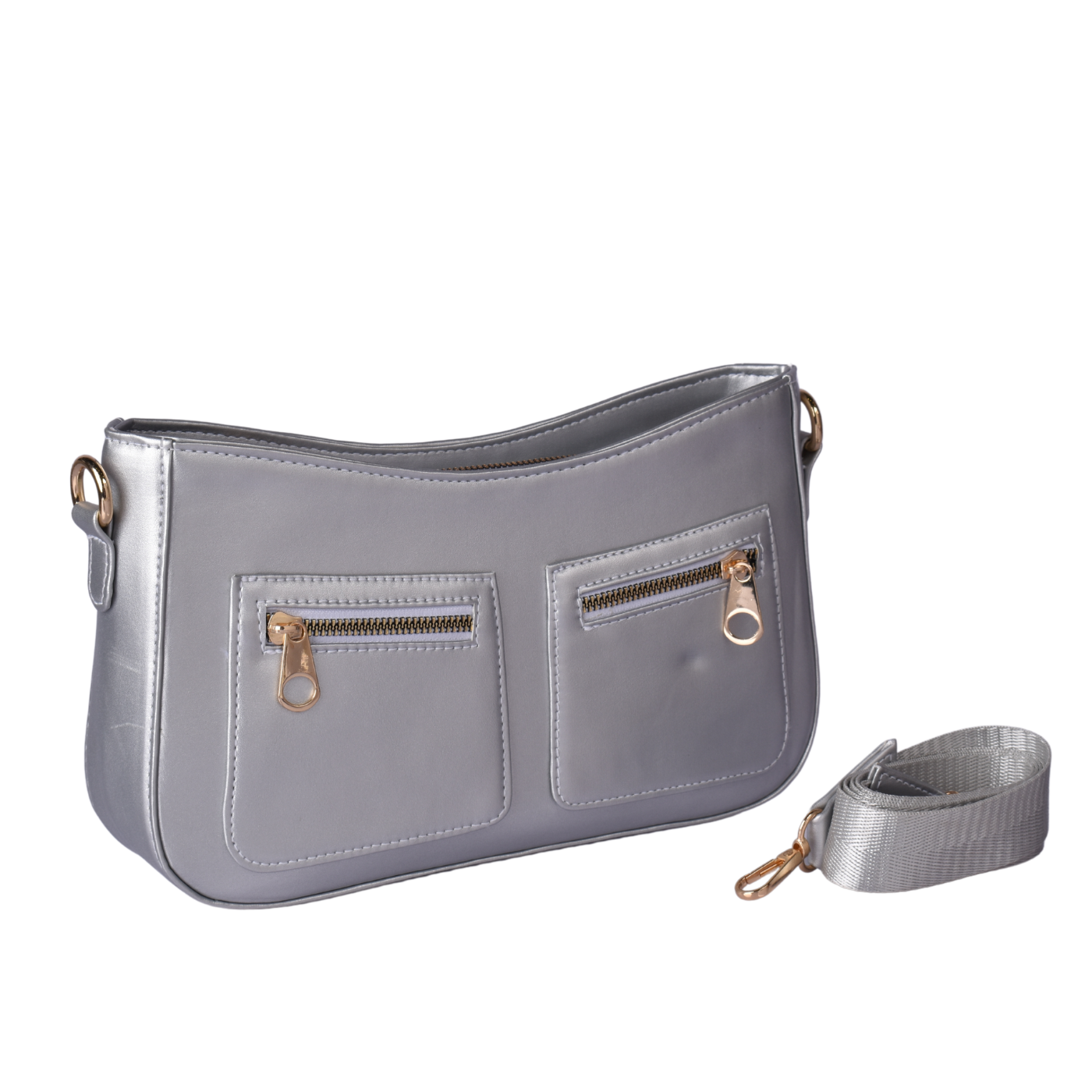 Simple Crossbody Bag Silver Melouk