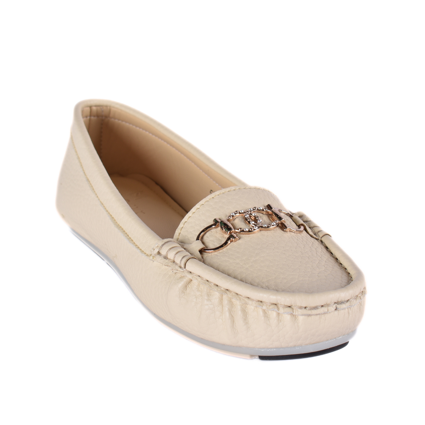 Leather Slip-On Flat Shoes Coffee Melouk