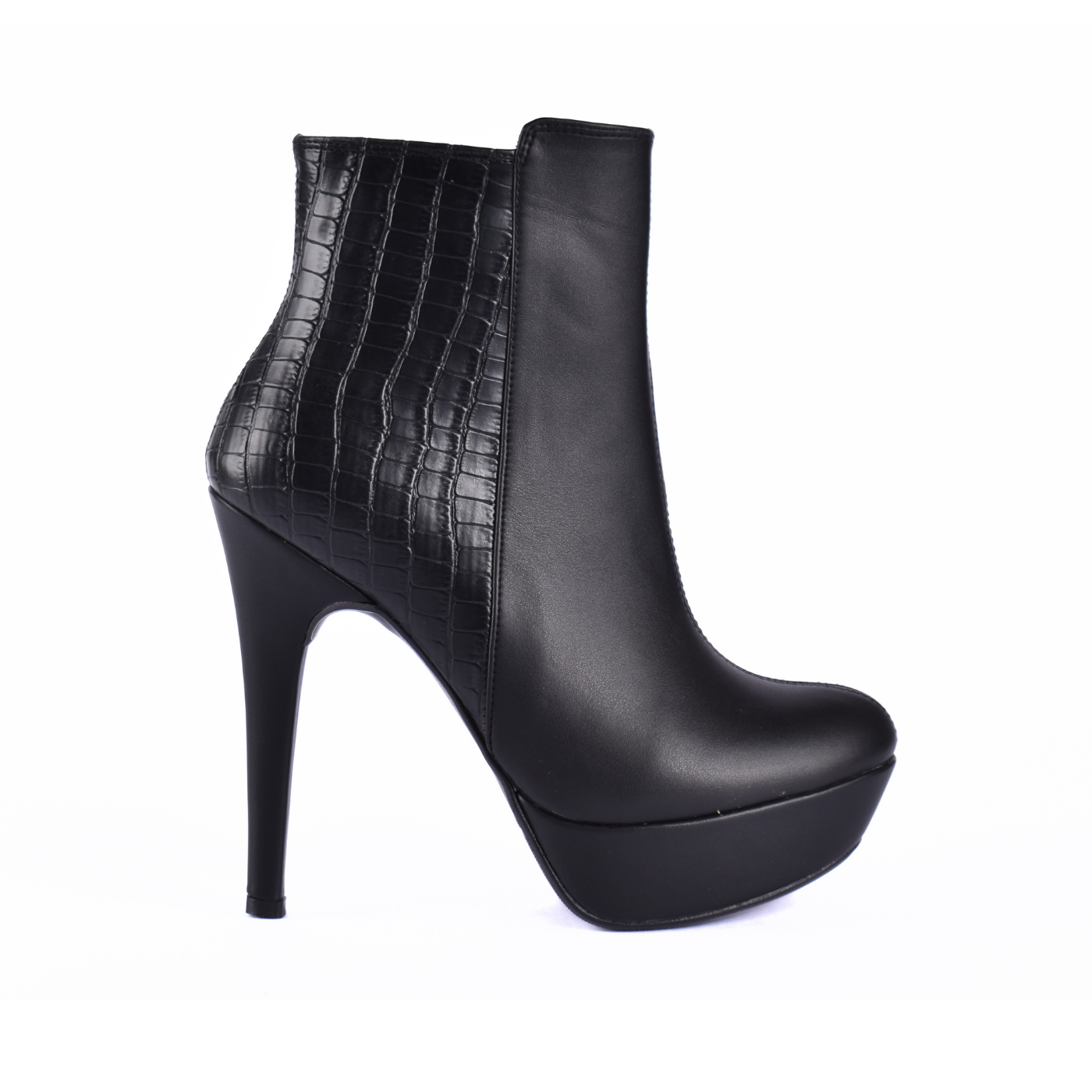 Pointed Heel Leather Half Boots Melouk