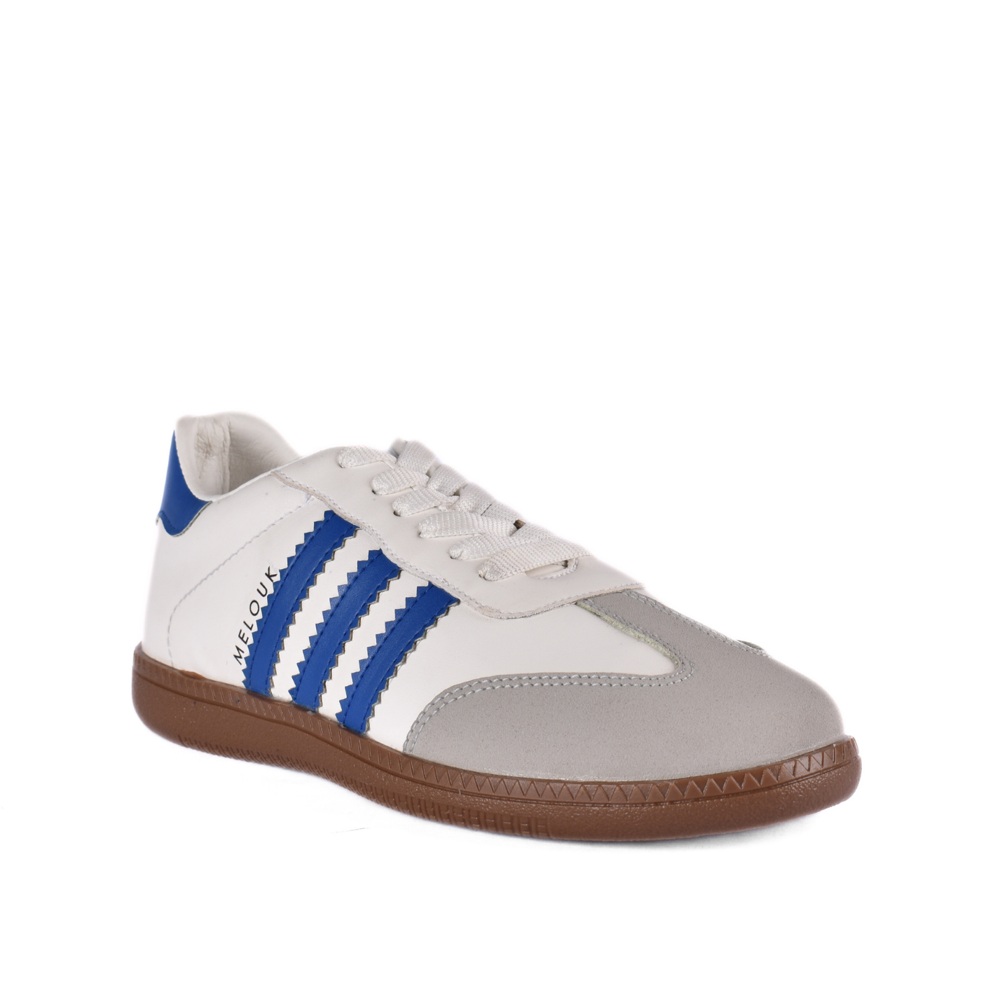 Casual Sneakers with Black Stripes with details Blue Melouk