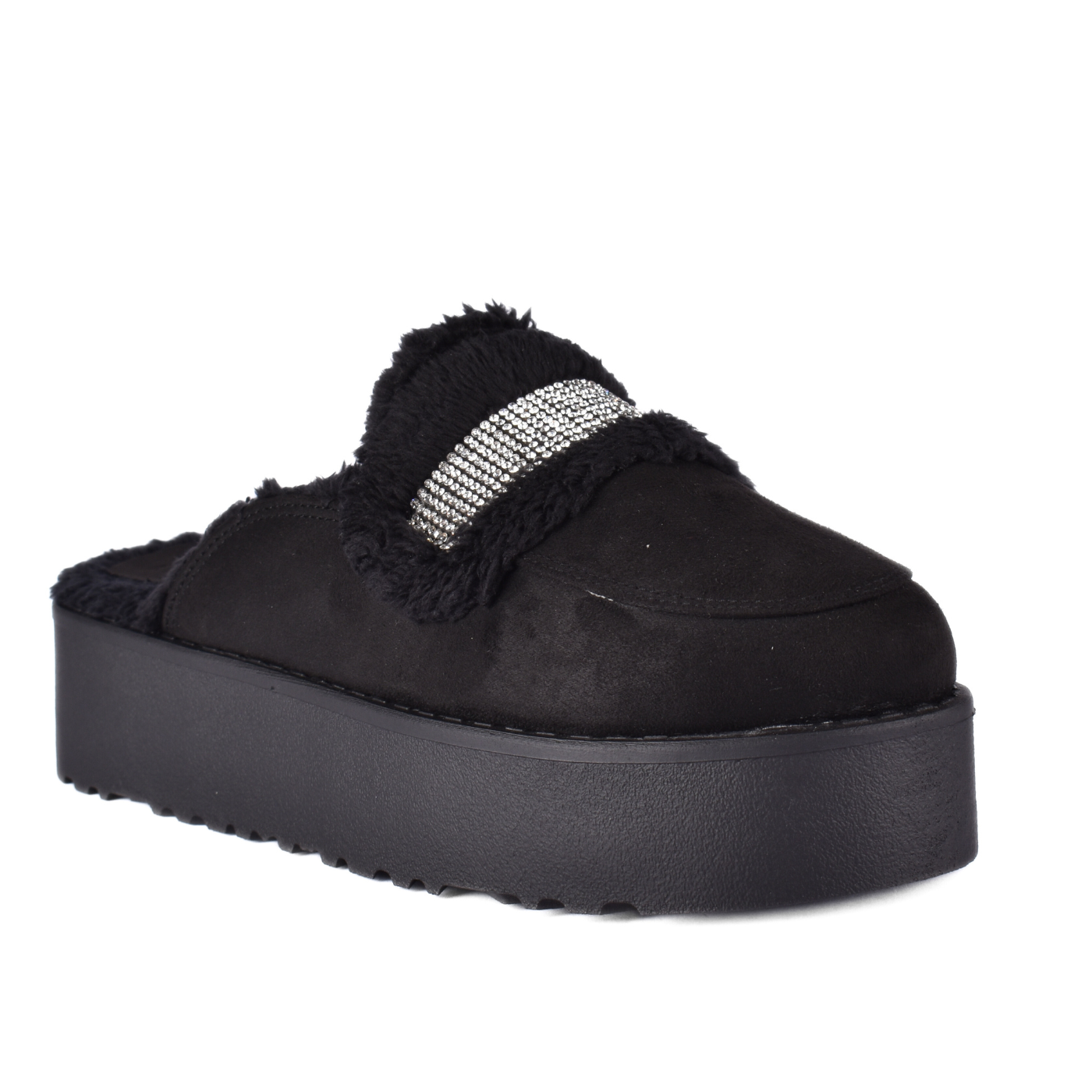 Leather Slip On Fur Loafers Melouk