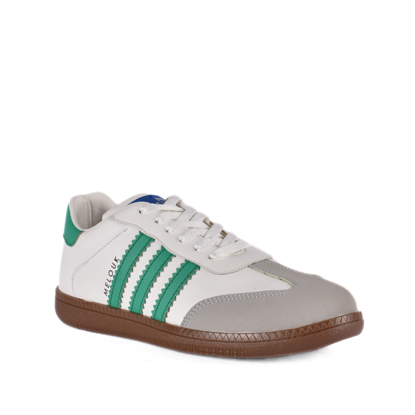 Casual Sneakers with Black Stripes with details Green Melouk