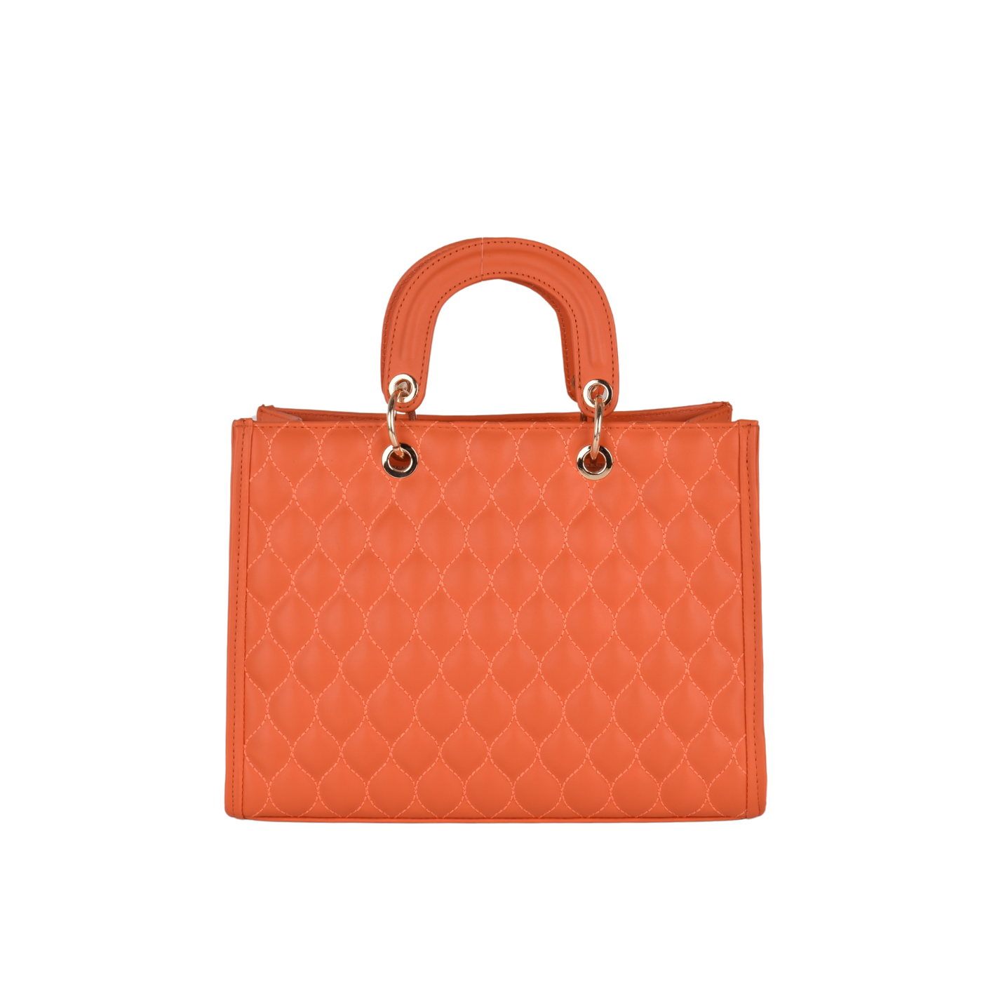 Lined Leather Handbag Orange Melouk