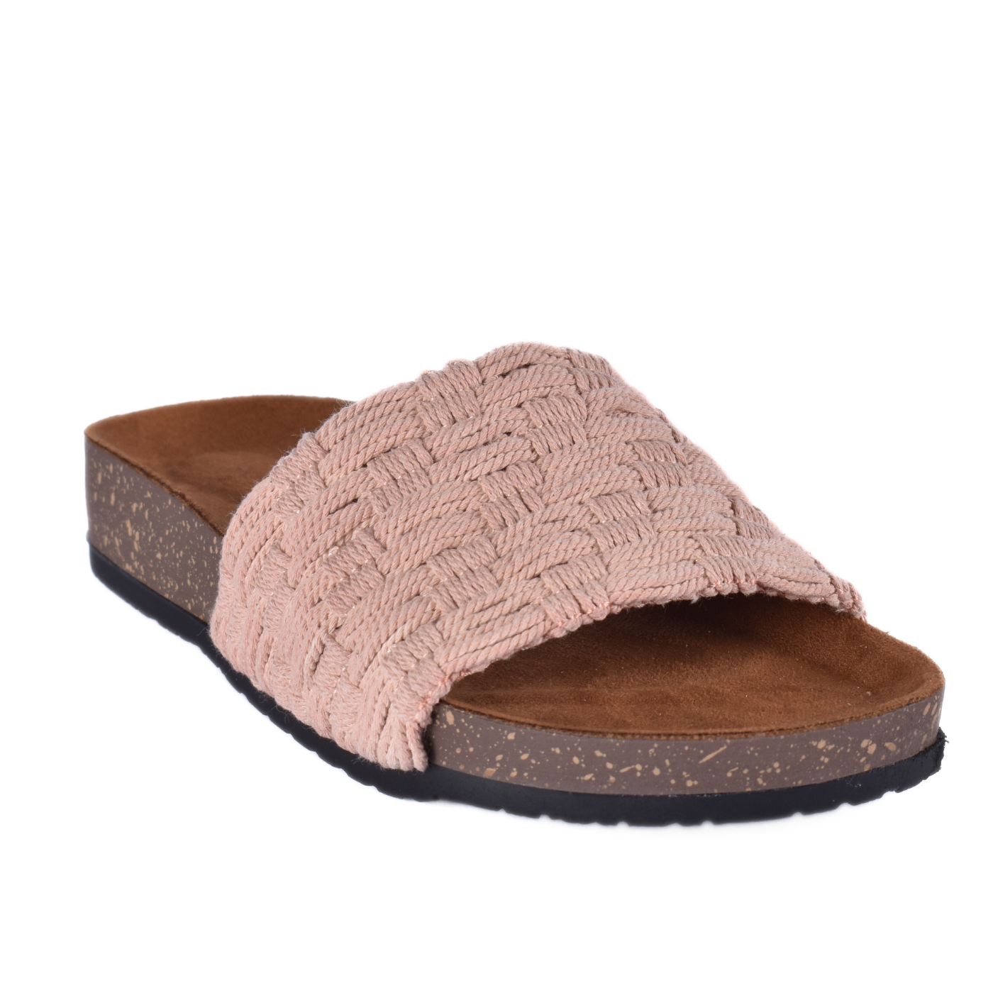 Embossed Leather Flat Slipper Pink Melouk