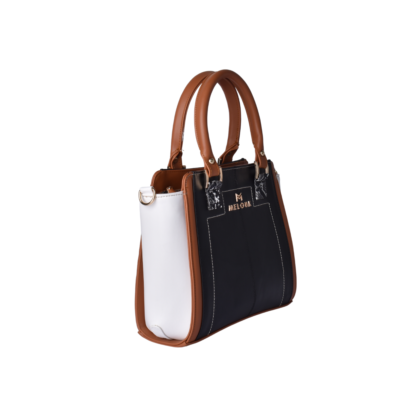 Classic Leather Handbag With Details Melouk