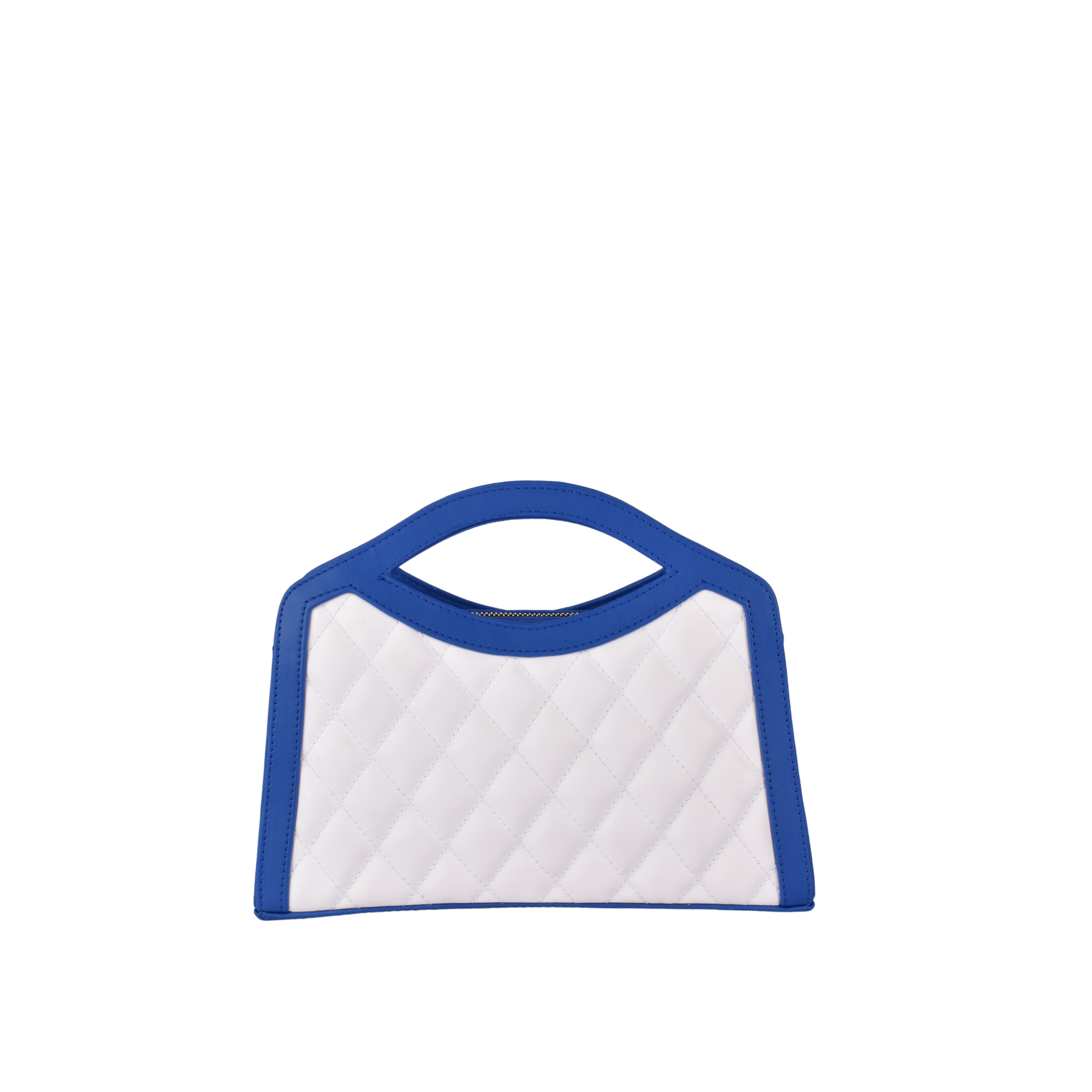 Lined Leather Clutch Bag Blue Melouk