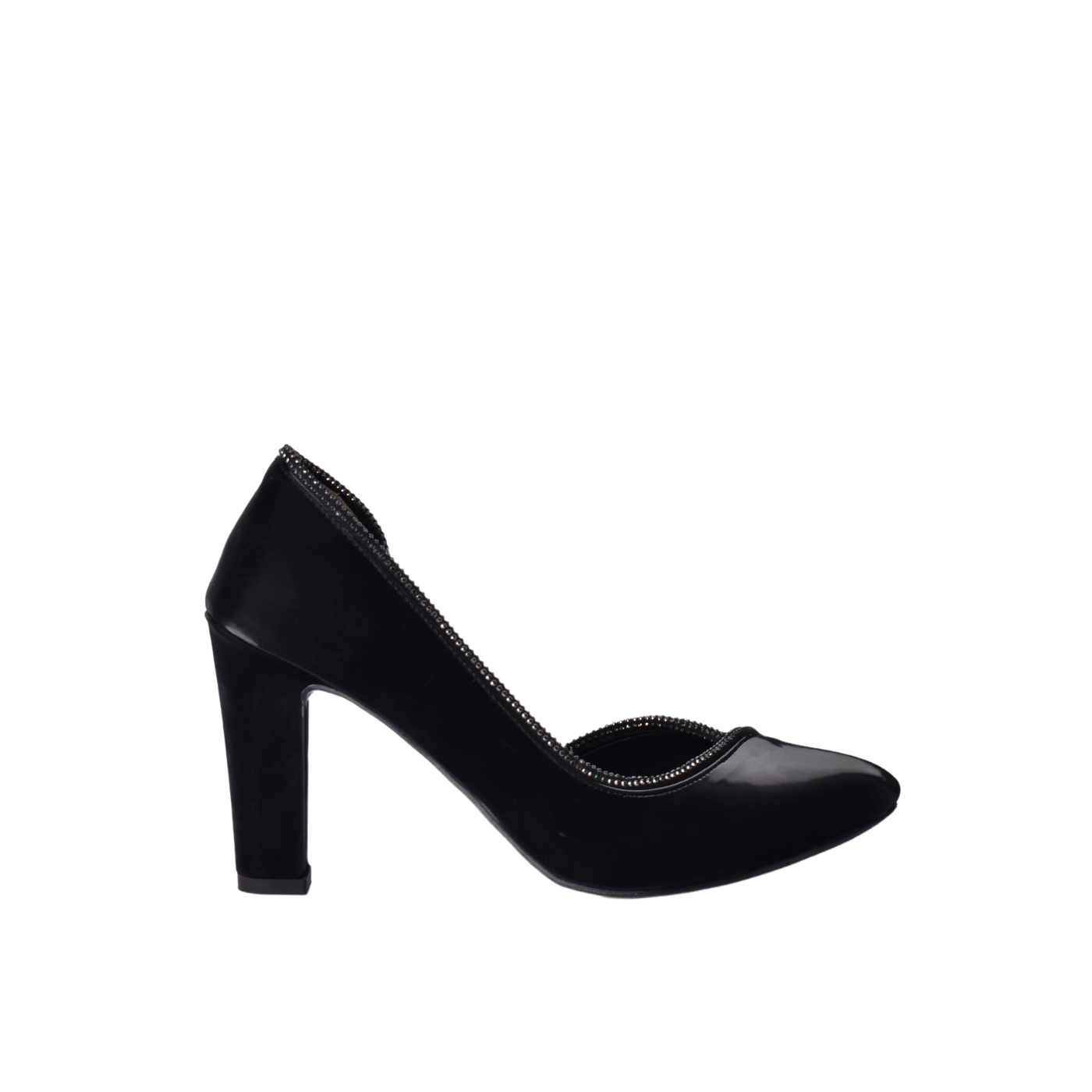 Decorative Pearls Pointed High Heels Pumps Black Melouk